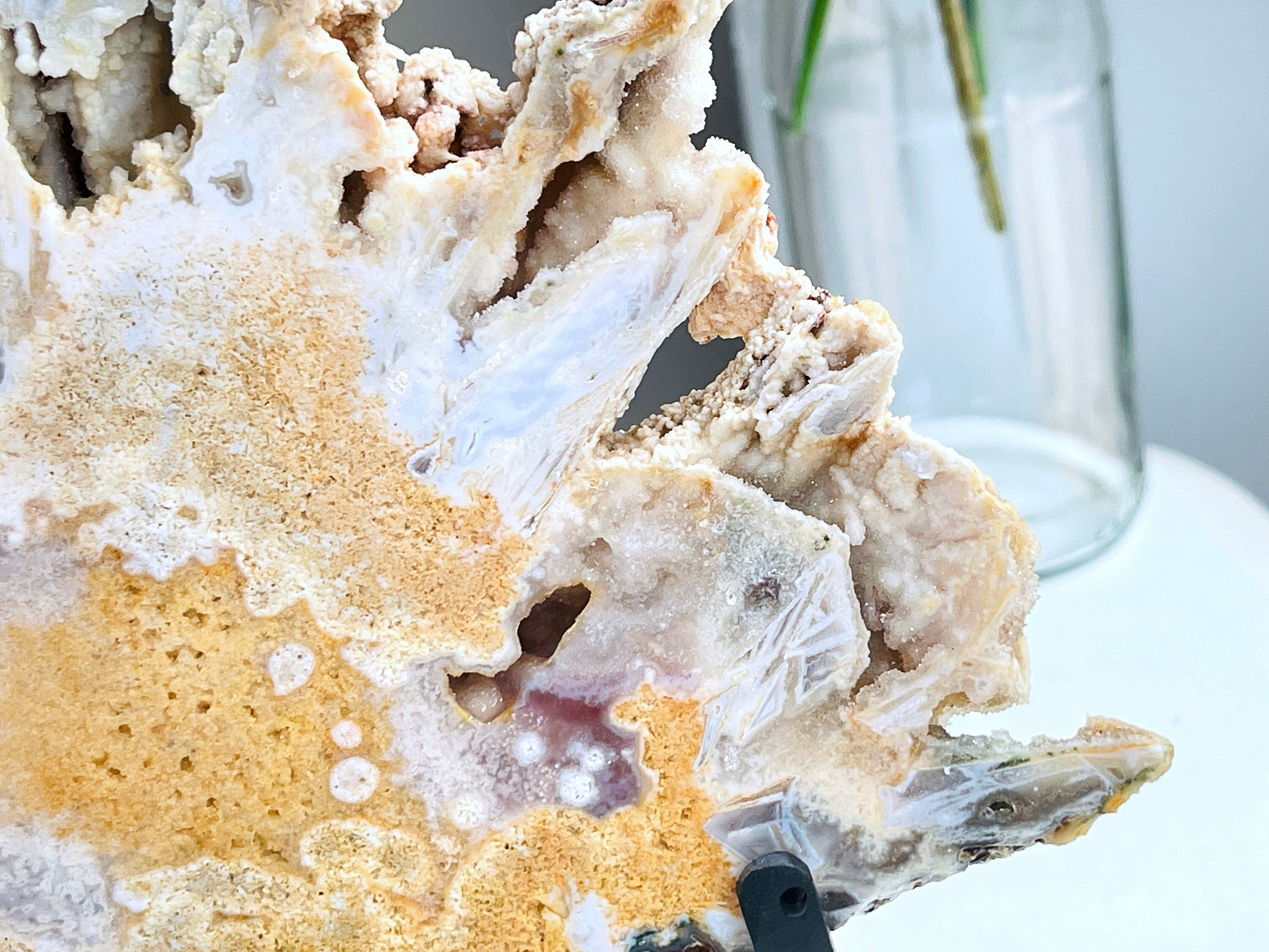 Pink Amethyst Slab, Double Sided Pink Amethyst Druzy Slabs, Pink Amethyst Crystal,Crystal Gift,Home decor