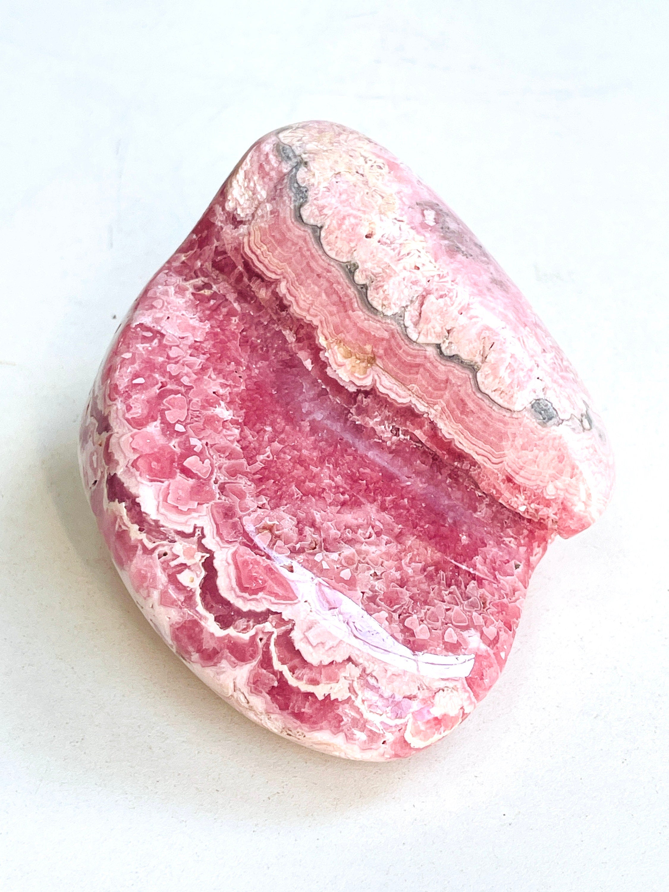Rhodochrosite Freeform collector's piece, 529g statement Argentina Rhodochrosite Specimen, rare crystals, crystal gift