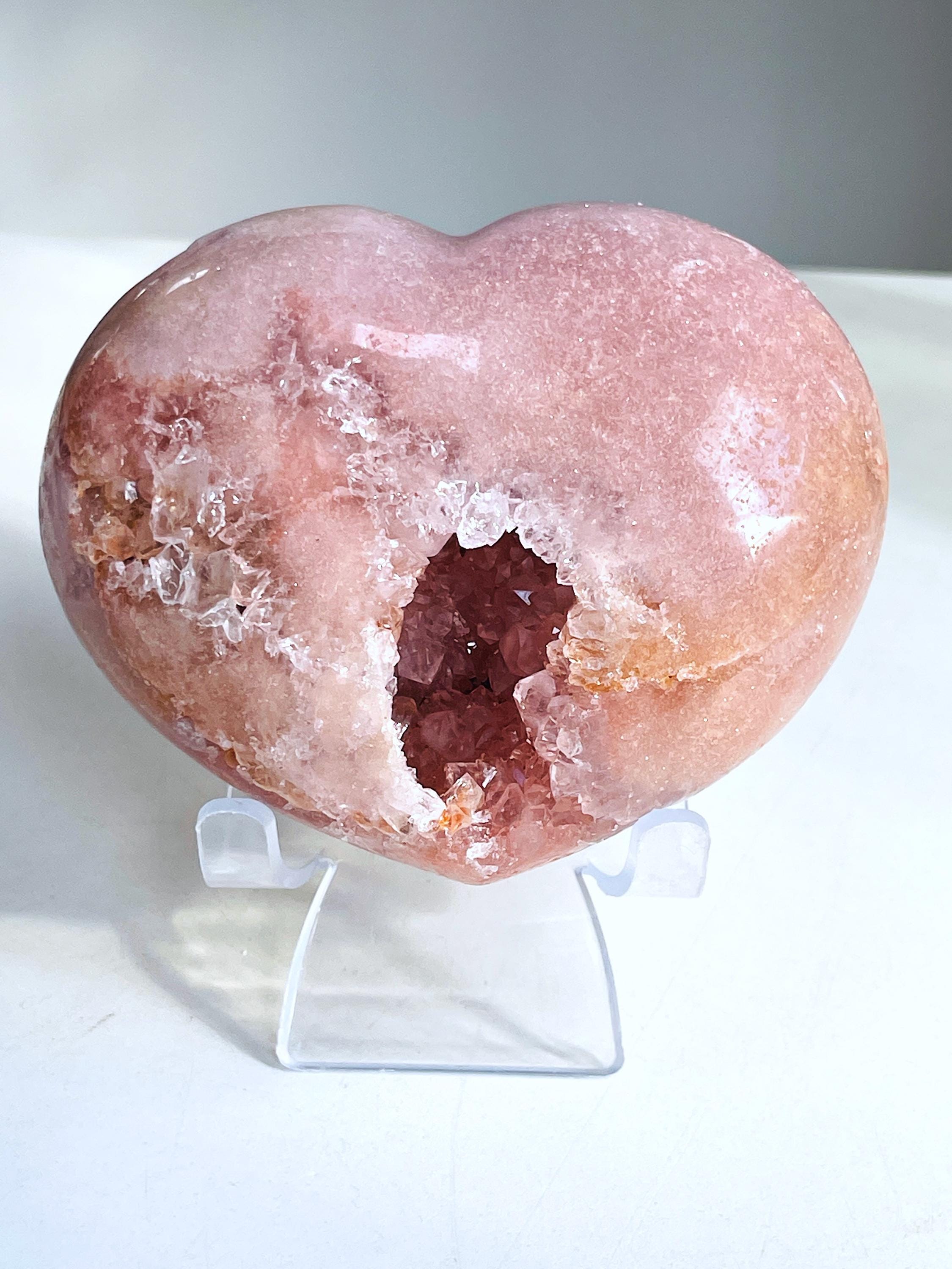 Pink Amethyst Heart, Super Extra Quality Pink Amethyst Druzy Heart, Crystal Heart, Crystal Heart, Crystal Gift, Healing Crystal