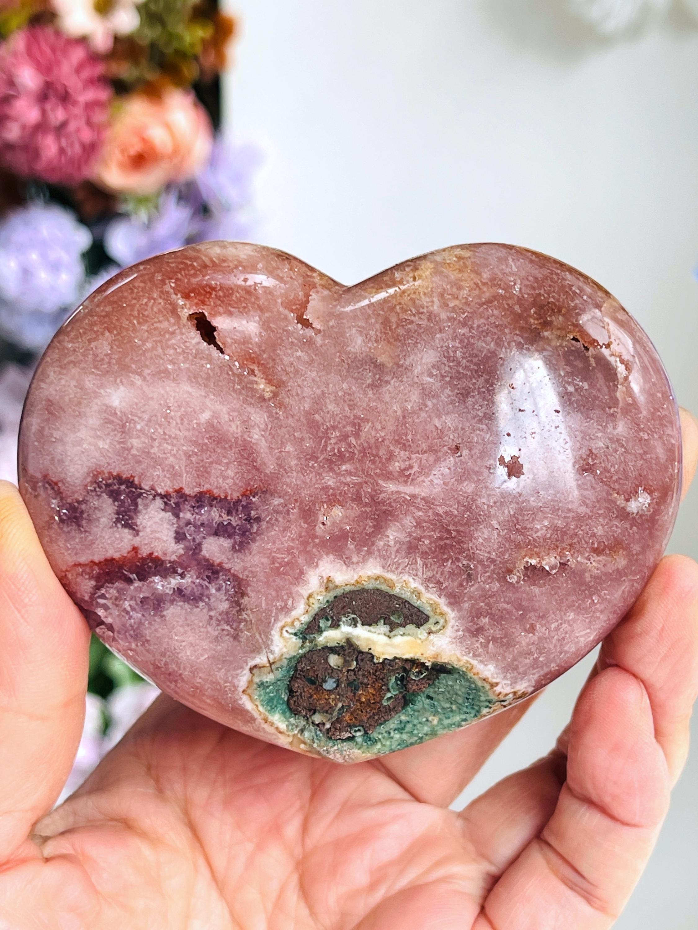 Pink Amethyst Heart, Super Extra Quality Pink Amethyst Druzy Heart, Crystal Heart, Crystal Heart, Crystal Gift, Healing Crystal