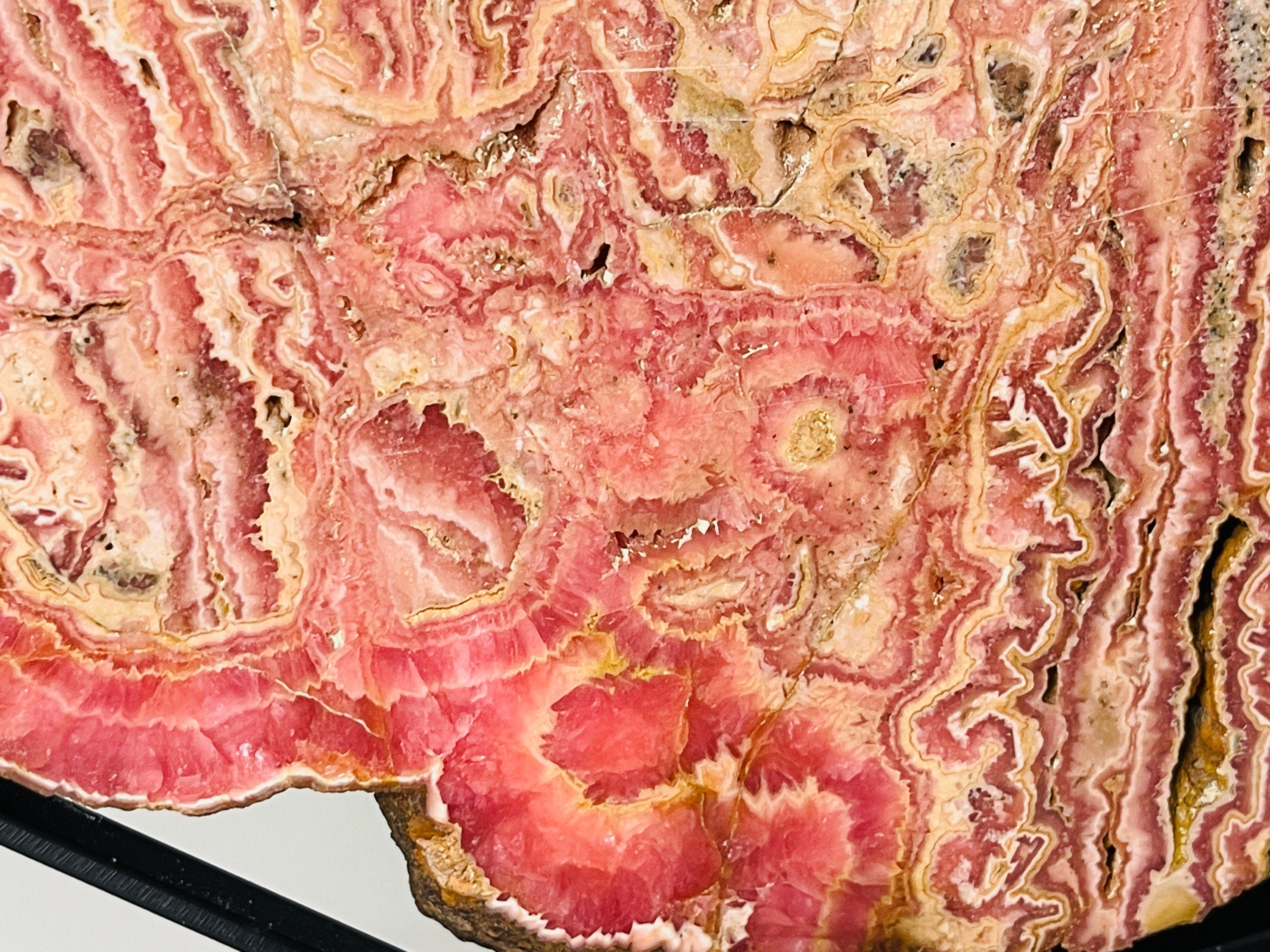 Natural 1.78kg Rhodochrosite Slab – AAA Grade Pink Crystal, Polished Both Sides | Capillitas Mine, Argentina