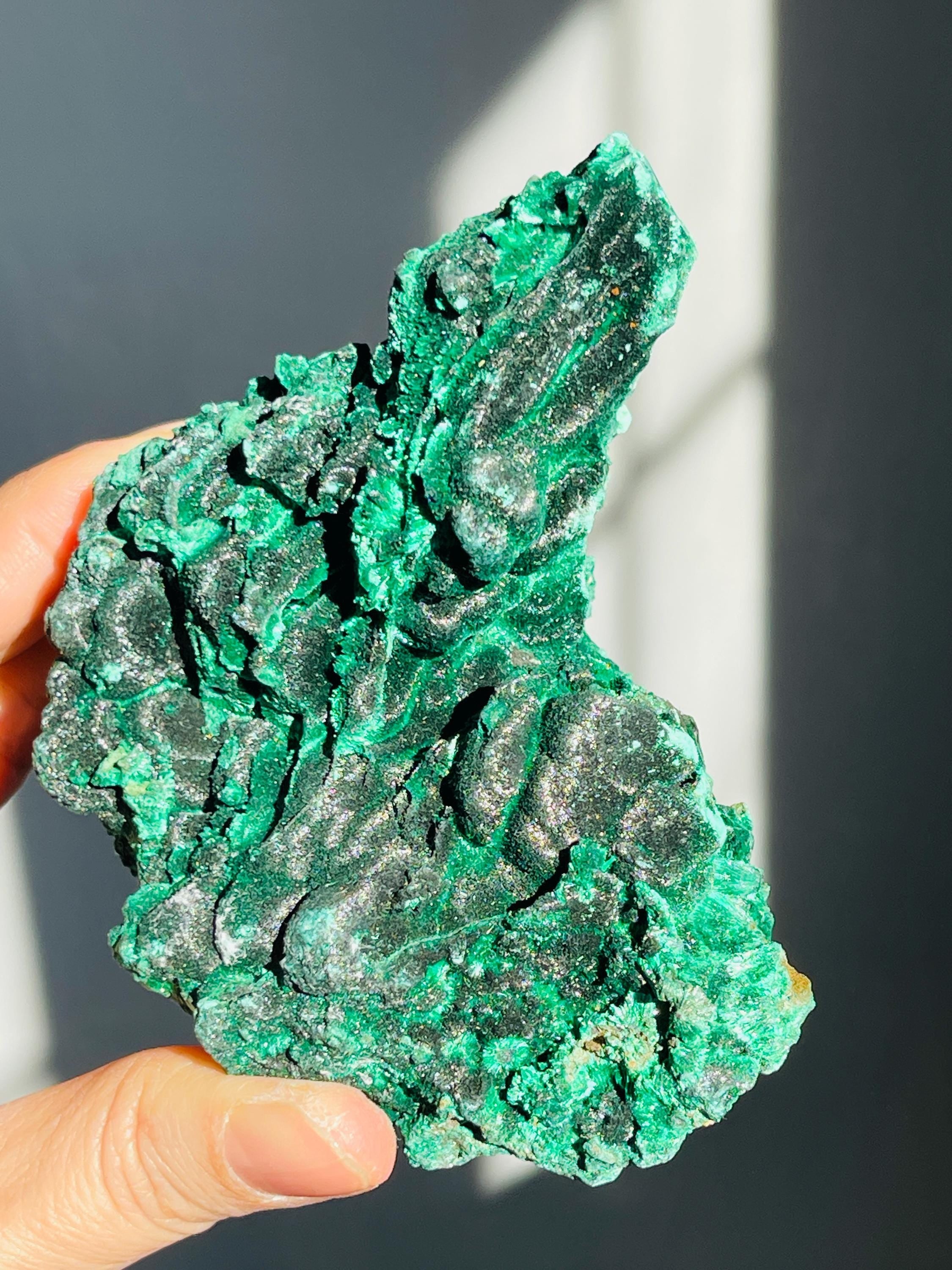 Rare Malachite Specimen,294g Velvet Malachite, Raw Malachite Crystal, Unique Crystal Gift, Healing Gemstone, Natural Malachite Stone