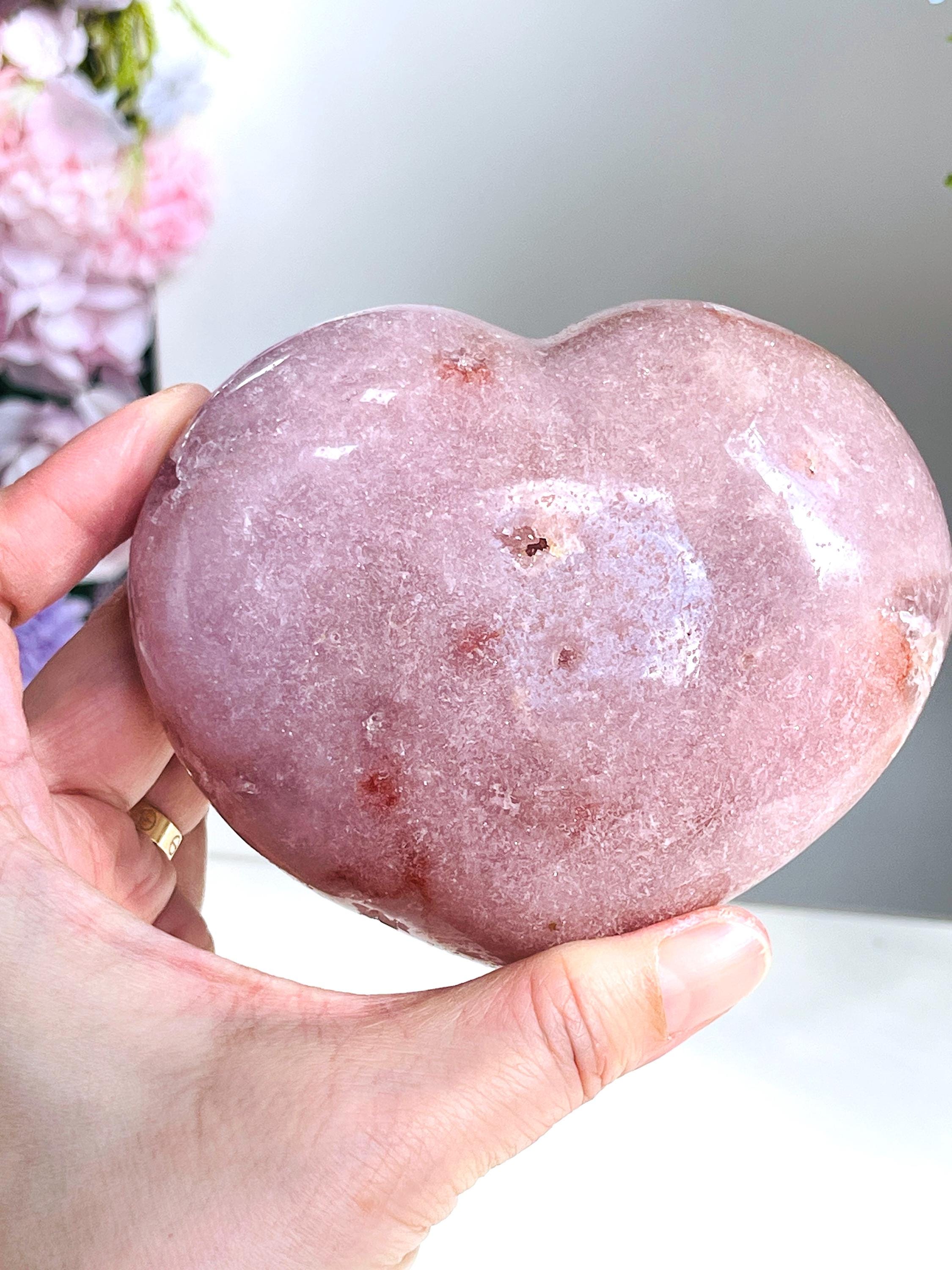 Pink Amethyst Heart, Super Extra Quality Pink Amethyst Druzy Heart, Crystal Heart, Crystal Heart, Crystal Gift, Healing Crystal