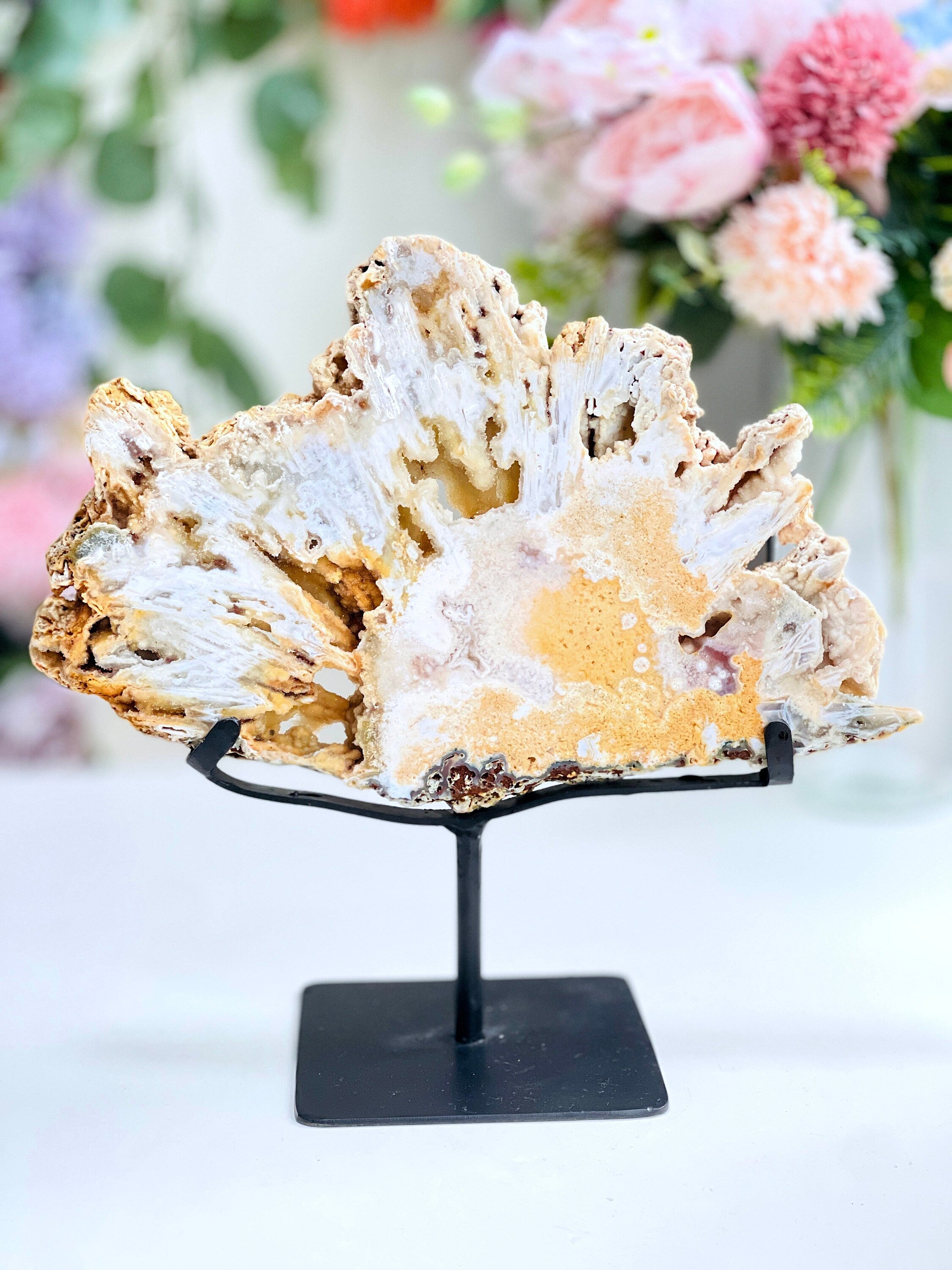 Pink Amethyst Slab, Double Sided Pink Amethyst Druzy Slabs, Pink Amethyst Crystal,Crystal Gift,Home decor