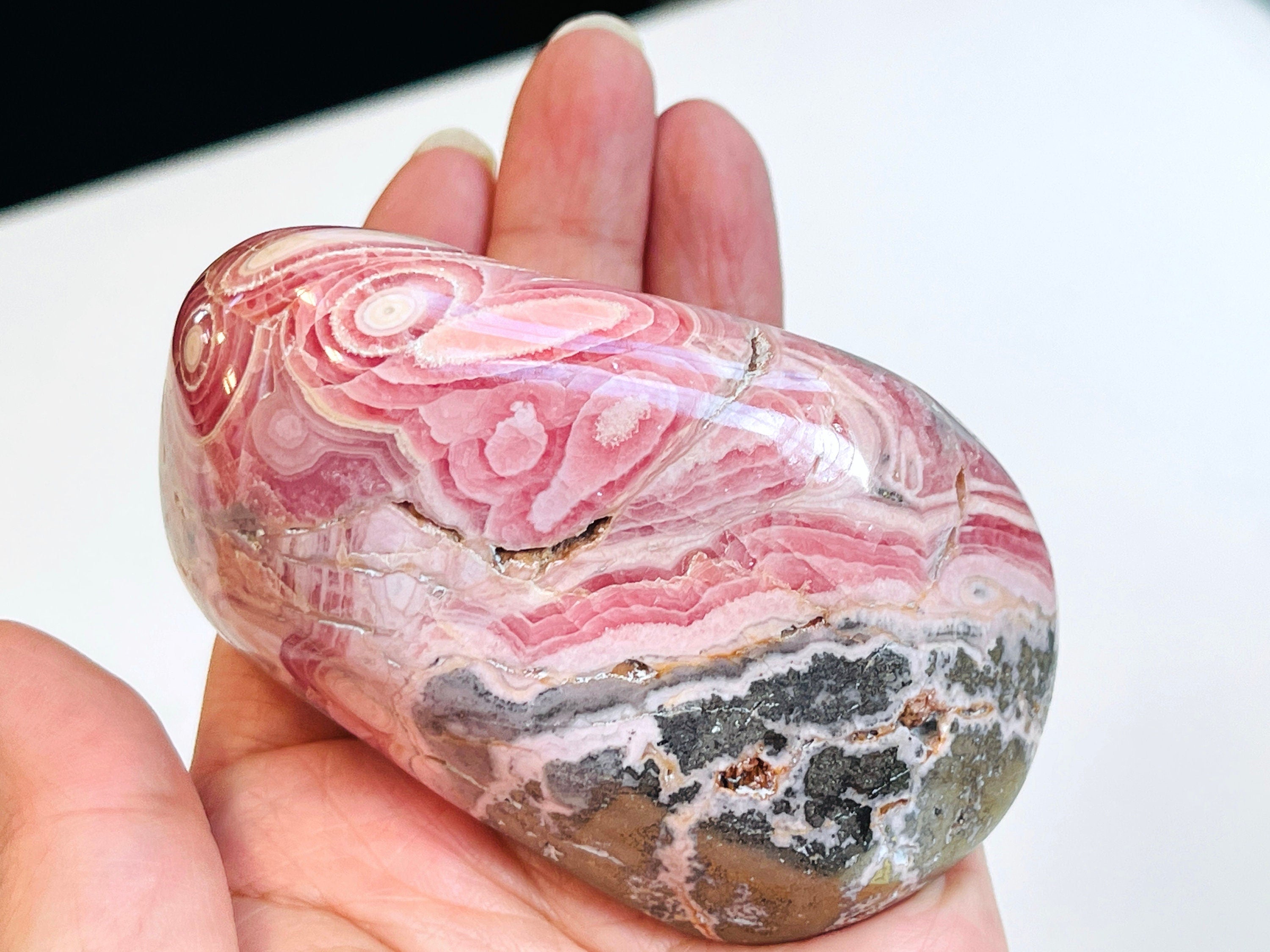 Rhodochrosite Freeform collector's piece, 261g statement Argentina Rhodochrosite Specimen, rare crystals, crystal gift