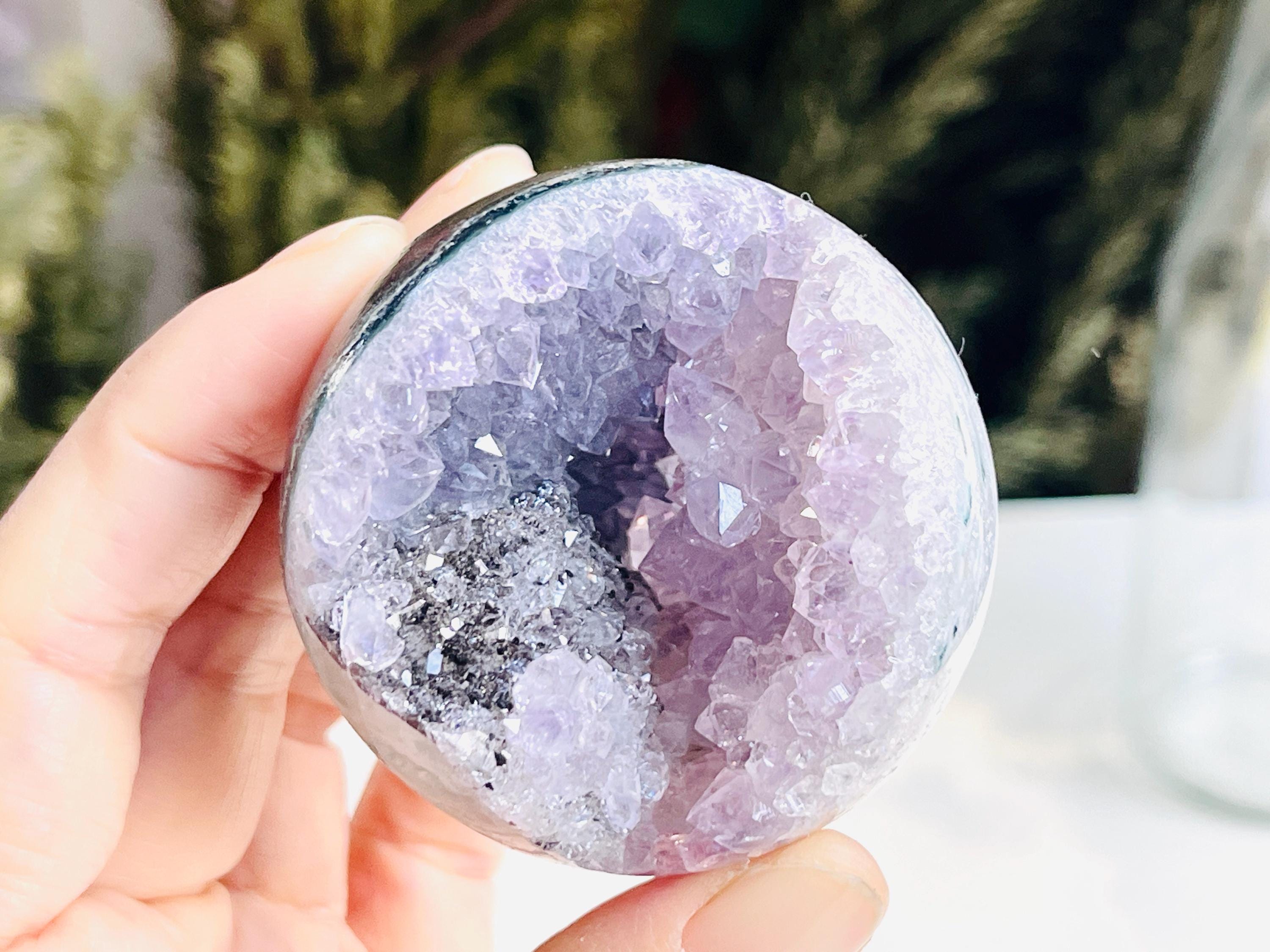 Amethyst Sphere, Druzy Amethyst Sphere, unique gift, Crystal gift, Home Decor
