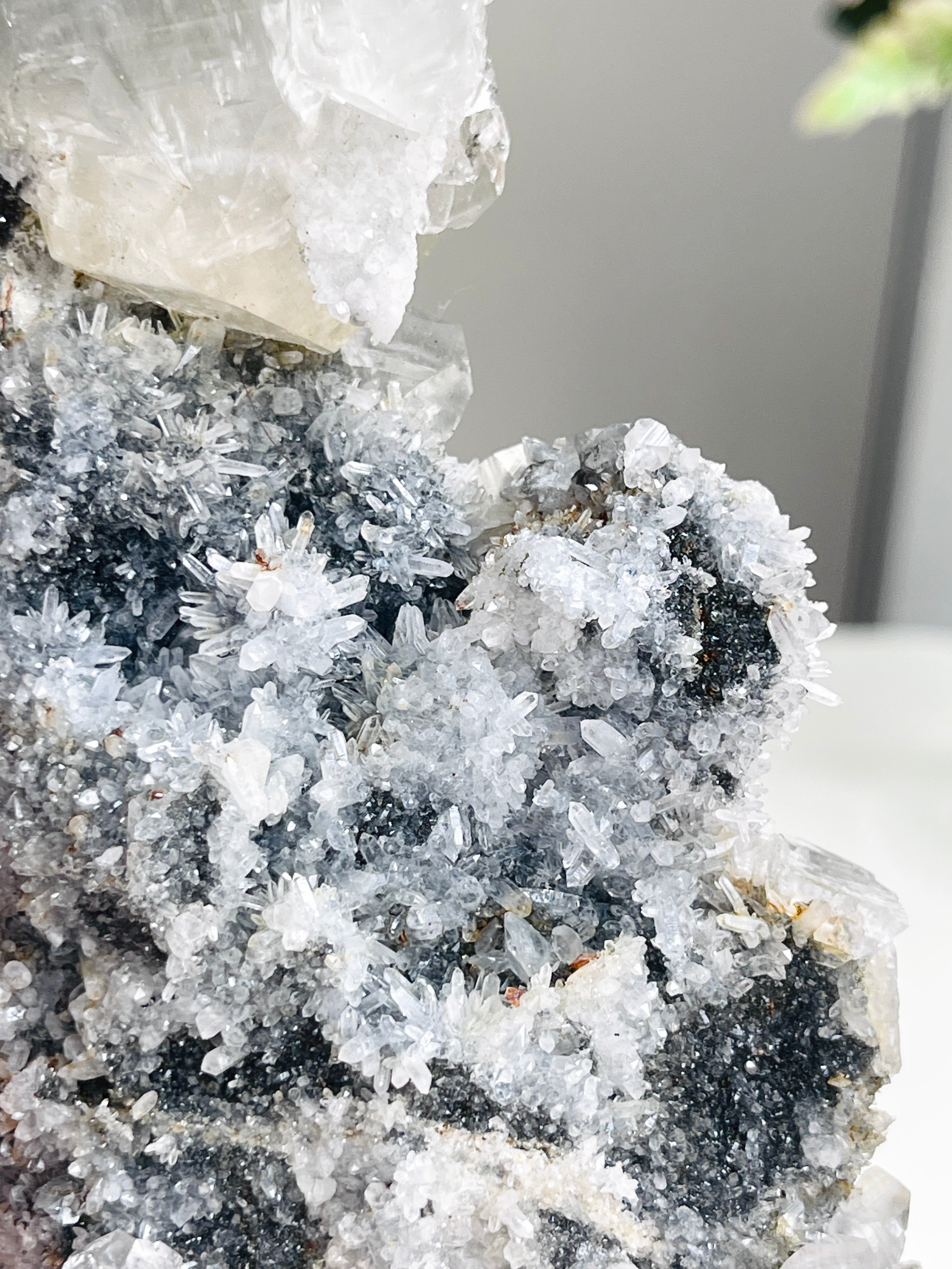 Breathtaking Needle Quartz Cluster with Calcite from Hubei China, Unique Needle Quartz Specimen, Crystal Gift (Copy) (Copy)