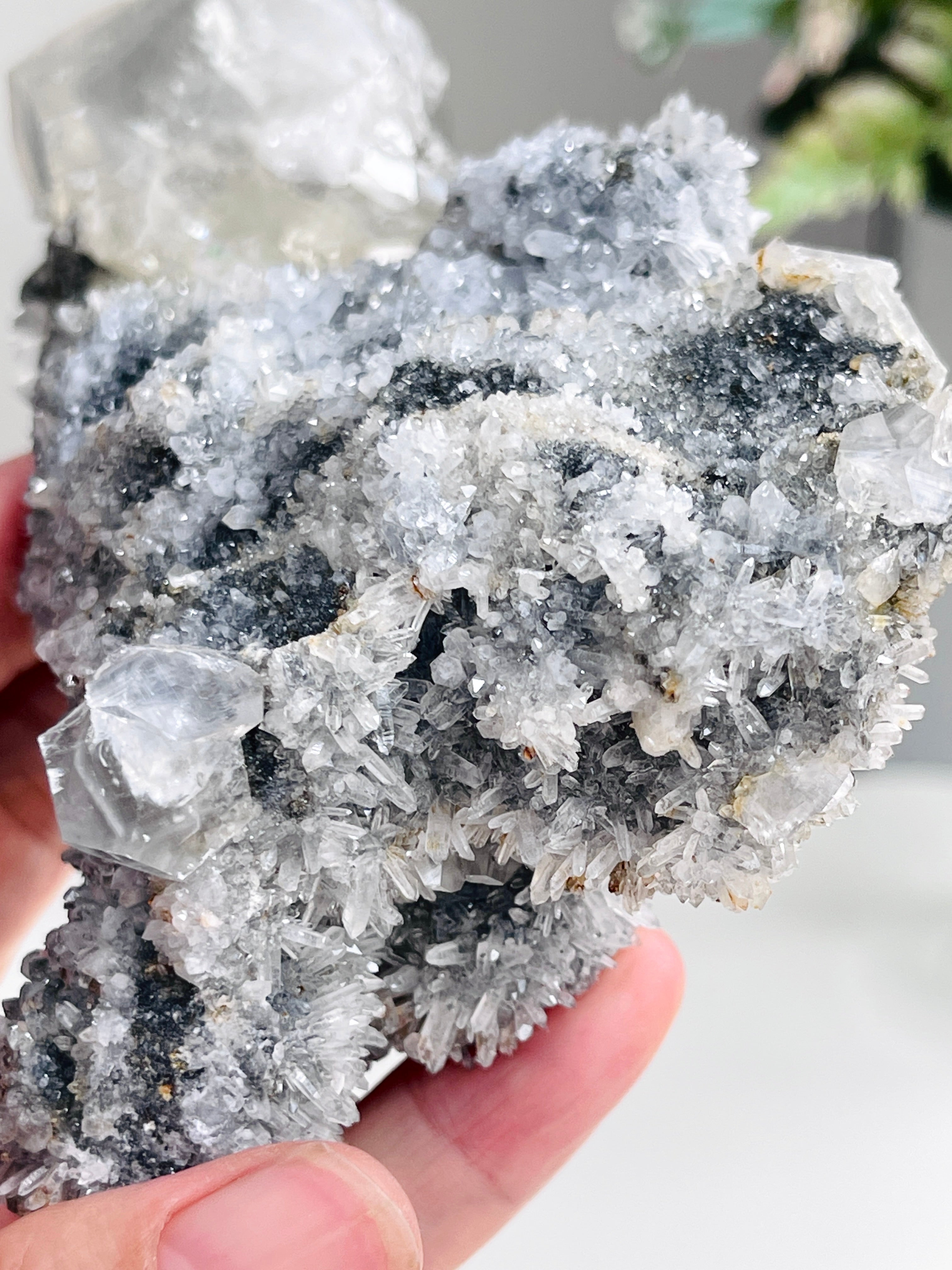 Breathtaking Needle Quartz Cluster with Calcite from Hubei China, Unique Needle Quartz Specimen, Crystal Gift (Copy) (Copy)