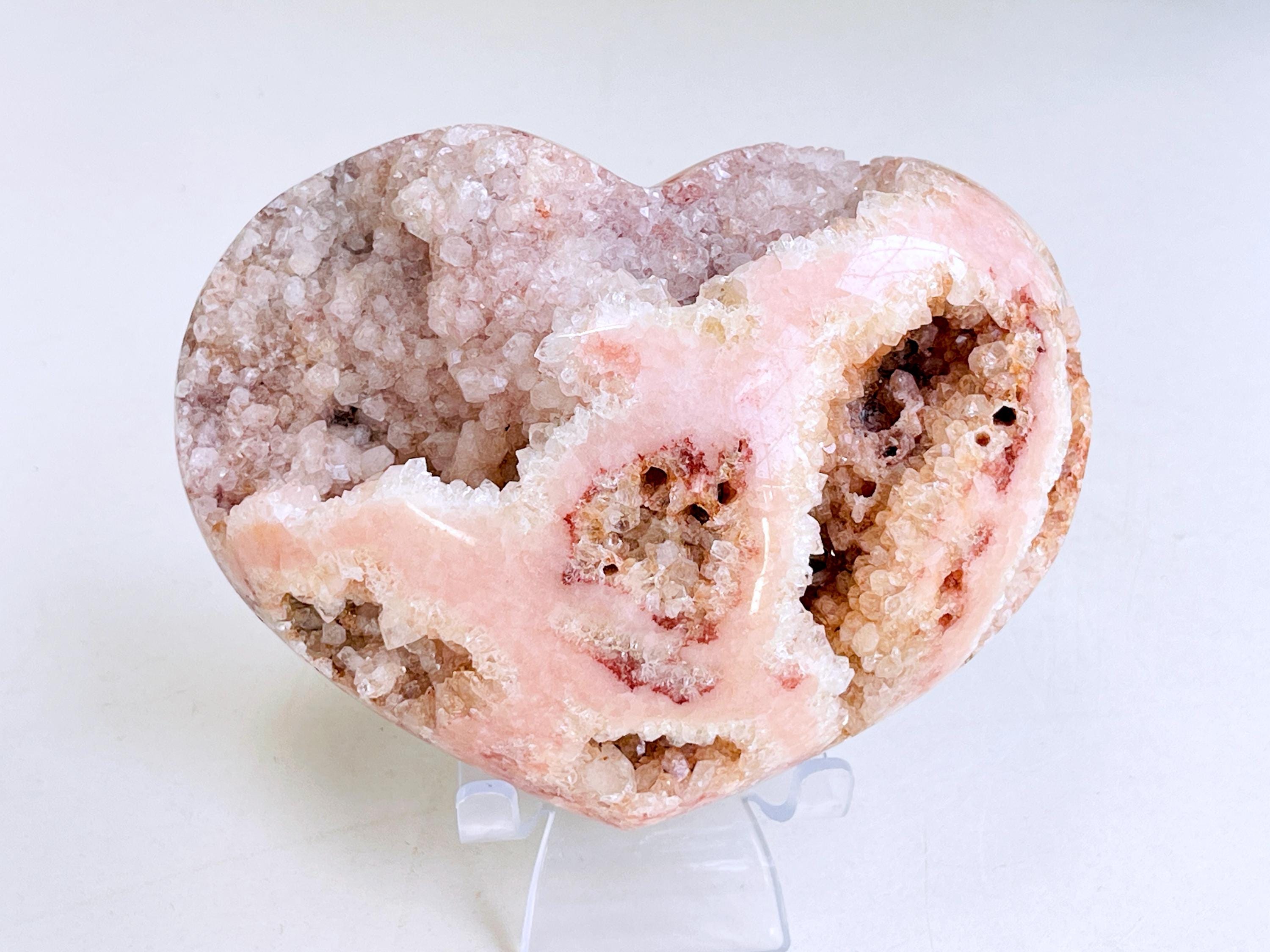 Pink Amethyst Heart, Super Extra Quality Pink Amethyst Heart, Pink Amethyst Crystal, Exquisite Pink Amethyst Heart, Crystal Gift