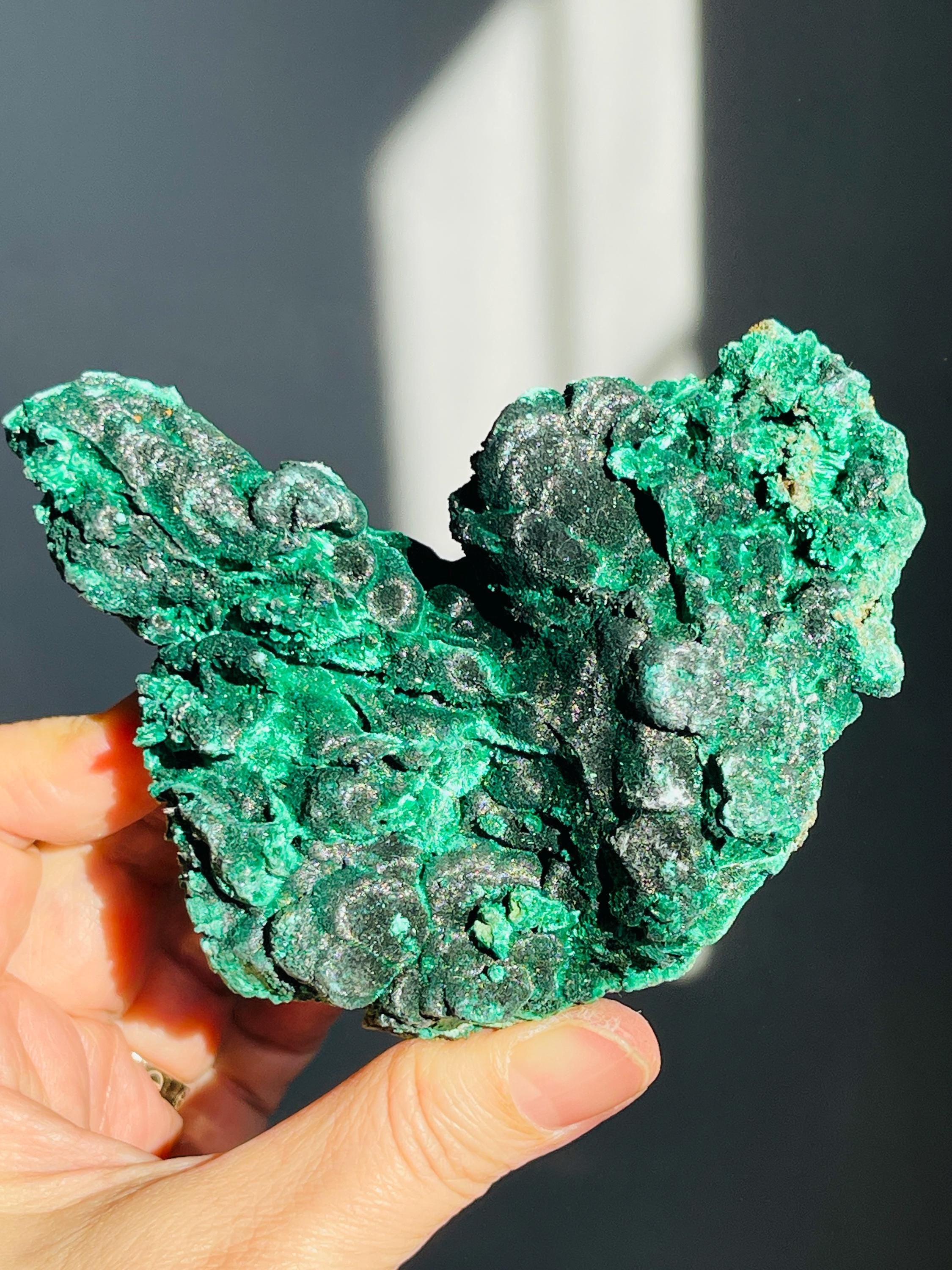 Rare Malachite Specimen,294g Velvet Malachite, Raw Malachite Crystal, Unique Crystal Gift, Healing Gemstone, Natural Malachite Stone