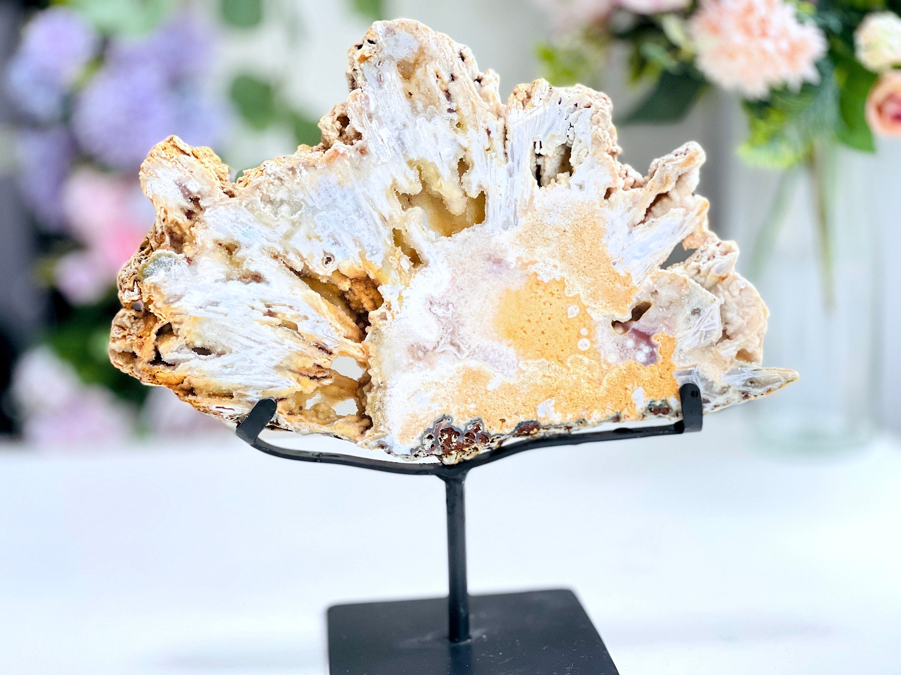 Pink Amethyst Slab, Double Sided Pink Amethyst Druzy Slabs, Pink Amethyst Crystal,Crystal Gift,Home decor