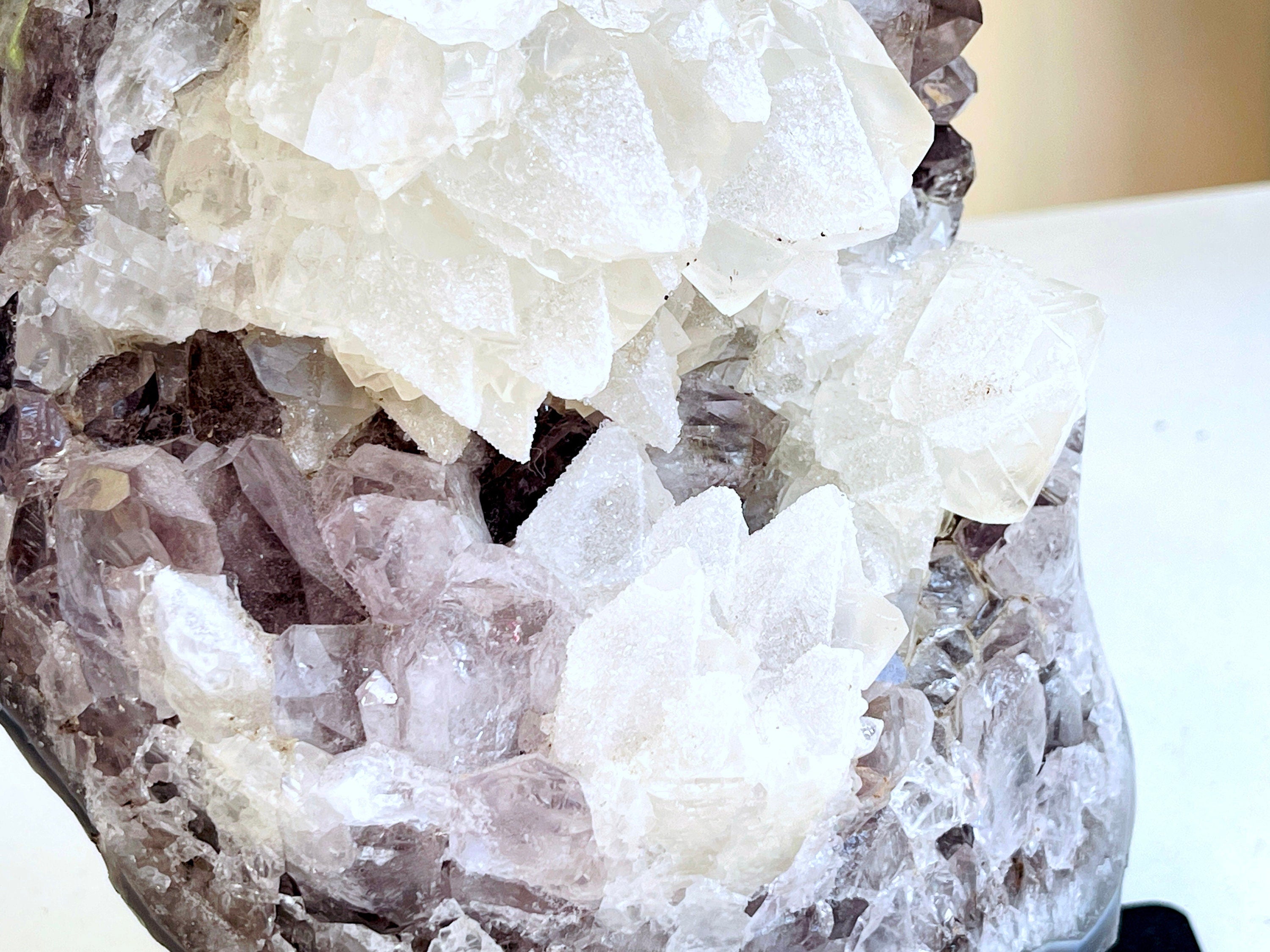 3.6kg Exquisite Amethyst with Calcite Mineral Specimen, Special Calcite & Amethyst Specimen, Calcite Specimen, Amethyst Mineral Specimen