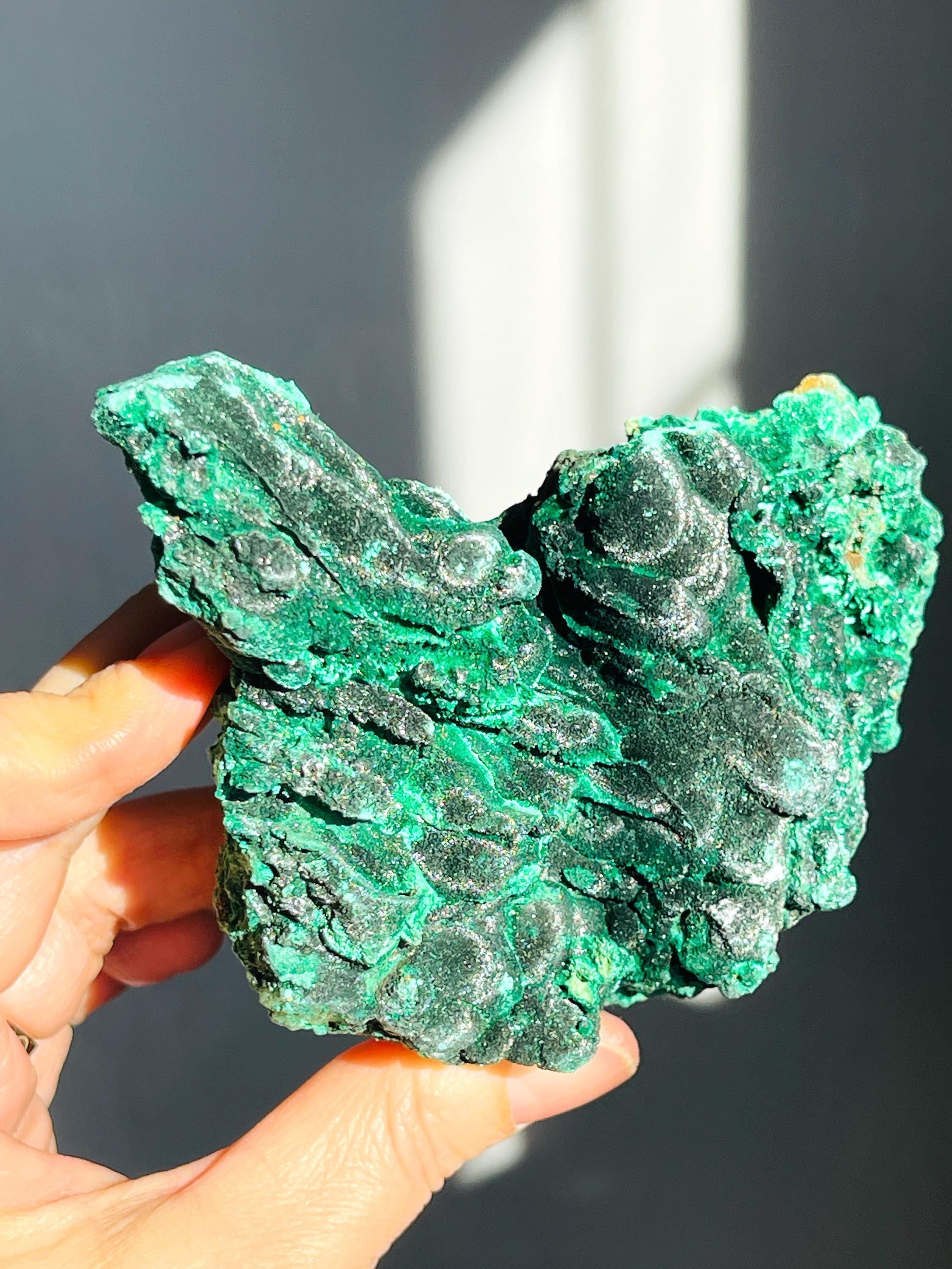 Rare Malachite Specimen,294g Velvet Malachite, Raw Malachite Crystal, Unique Crystal Gift, Healing Gemstone, Natural Malachite Stone
