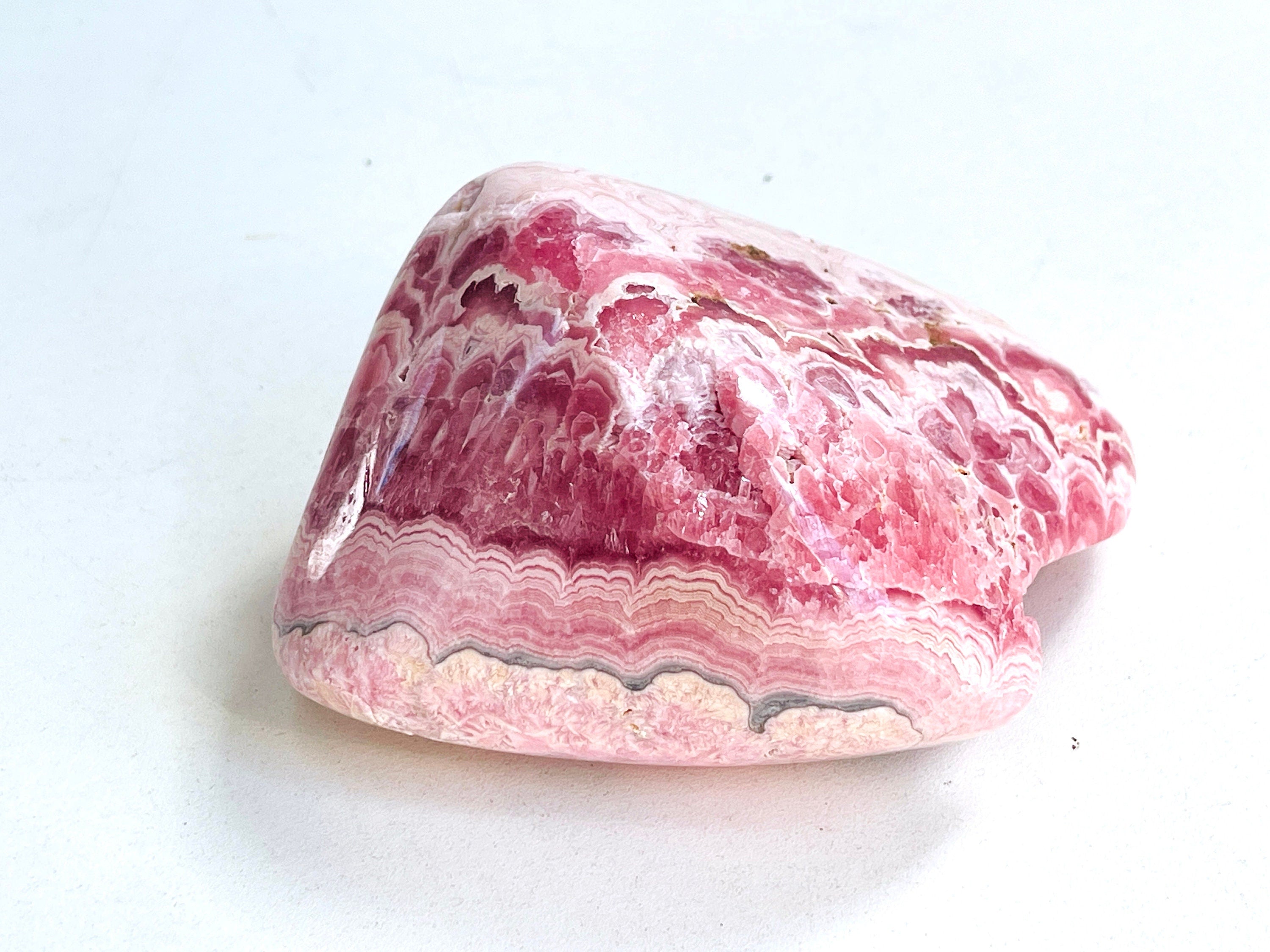 Rhodochrosite Freeform collector's piece, 529g statement Argentina Rhodochrosite Specimen, rare crystals, crystal gift
