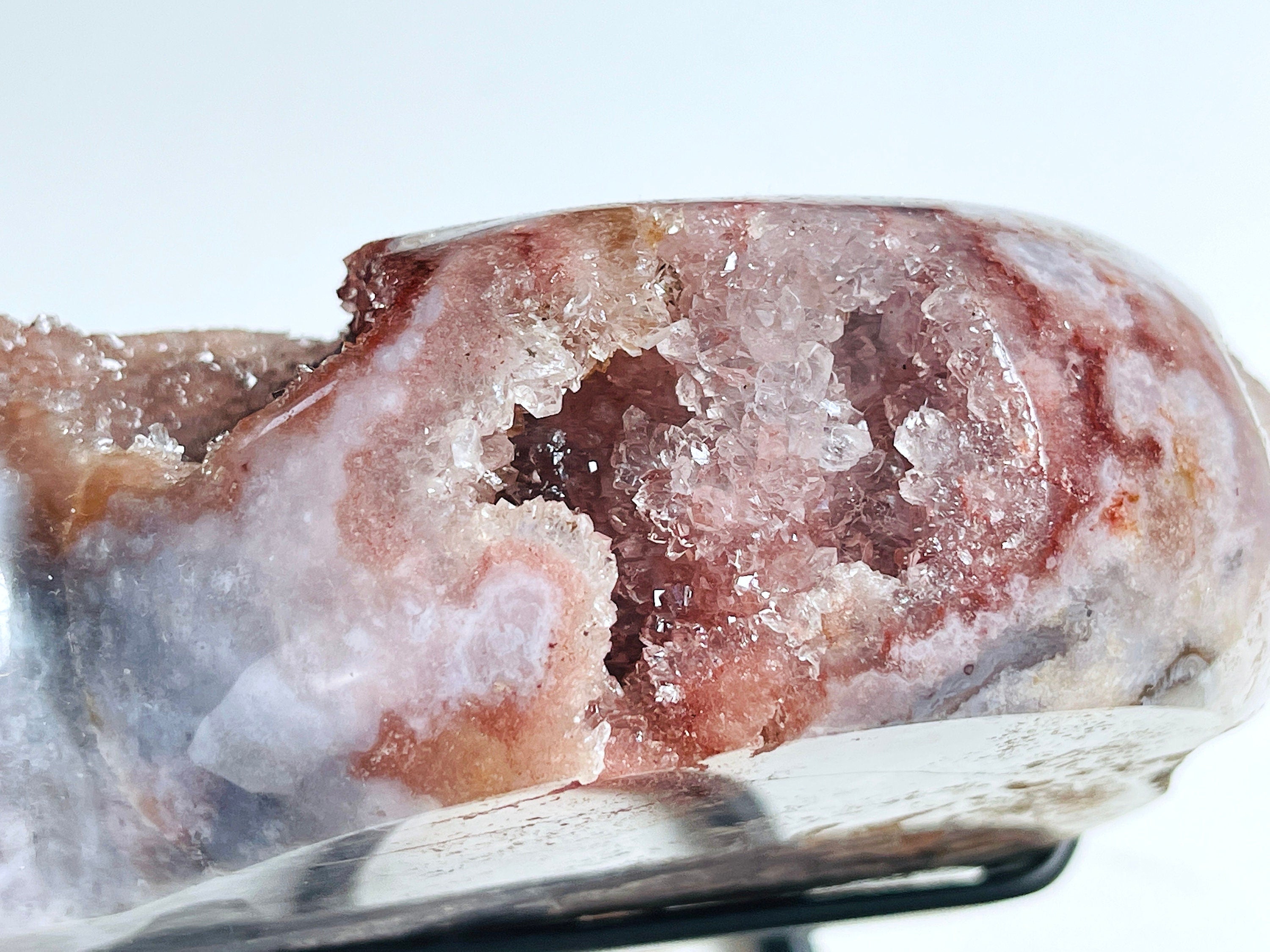 Pink Amethyst Heart, 2.5kg Statement Piece XXL Pink Amethyst Druzy Heart on Metal Stand, Pink Amethyst Crystal Heart, Crystal Gift