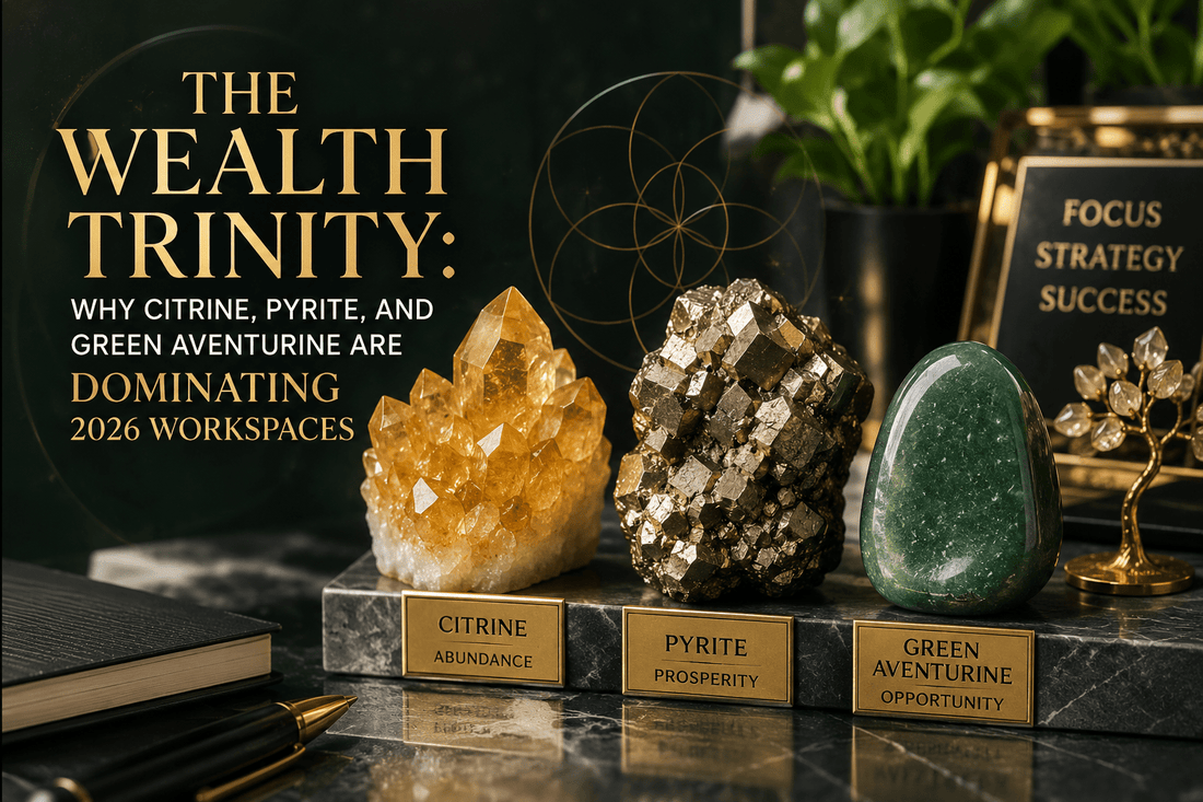 The Wealth Trinity: Why Citrine, Pyrite, and Green Aventurine Are Dominating 2026 Workspaces - Million Years Crystal