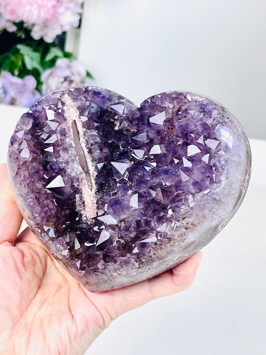Amethyst Heart, Unique Druzy Amethyst Crystal Heart, High Quality Natural Amethyst Druzy Heart, Crystal Gift, Healing Crystal
