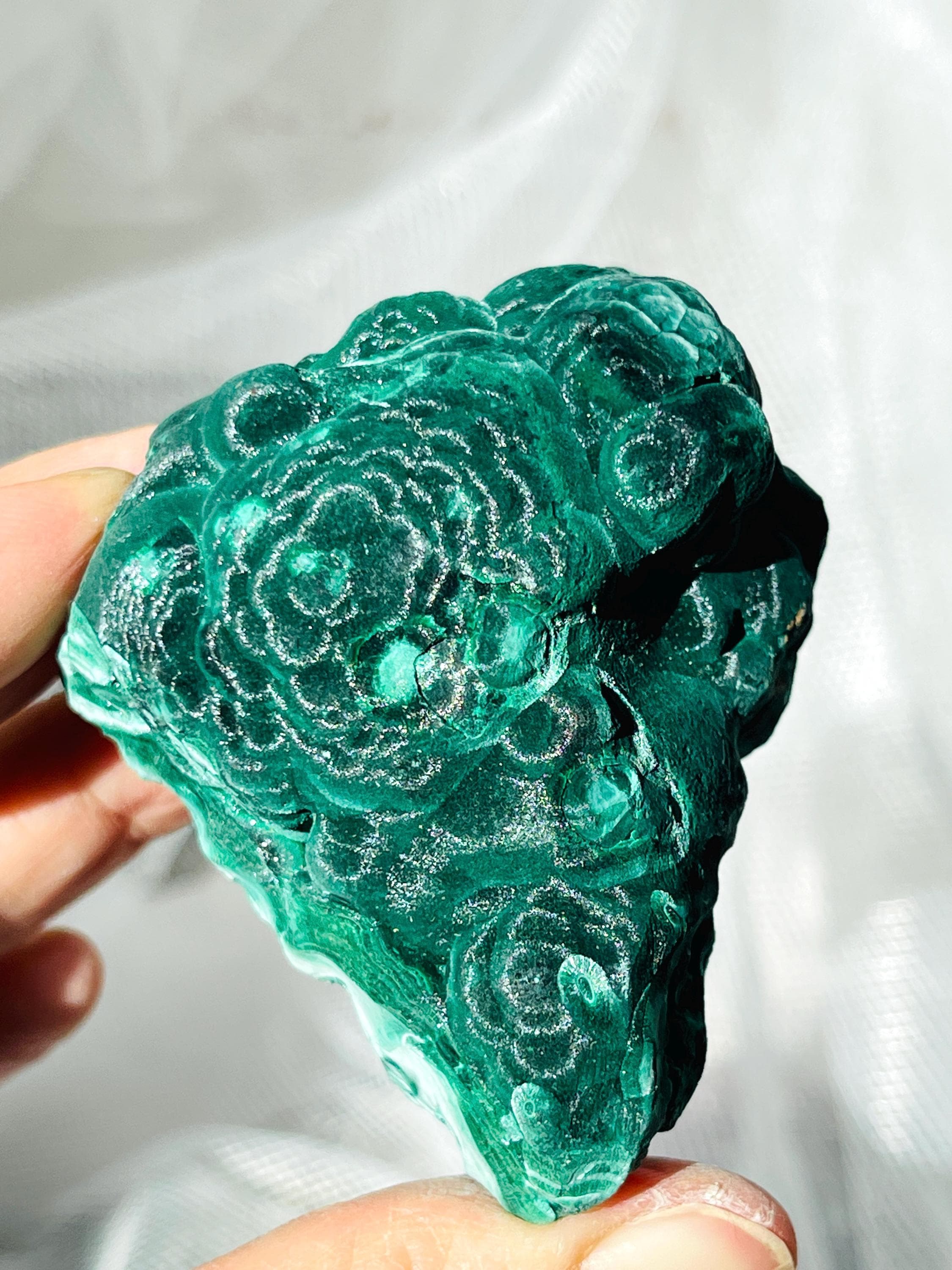 Rare Malachite Specimen, Velvet Cat Eye Malachite, Raw Malachite Crystal, Unique Crystal Gift, Healing Gemstone, Natural Malachite Stone