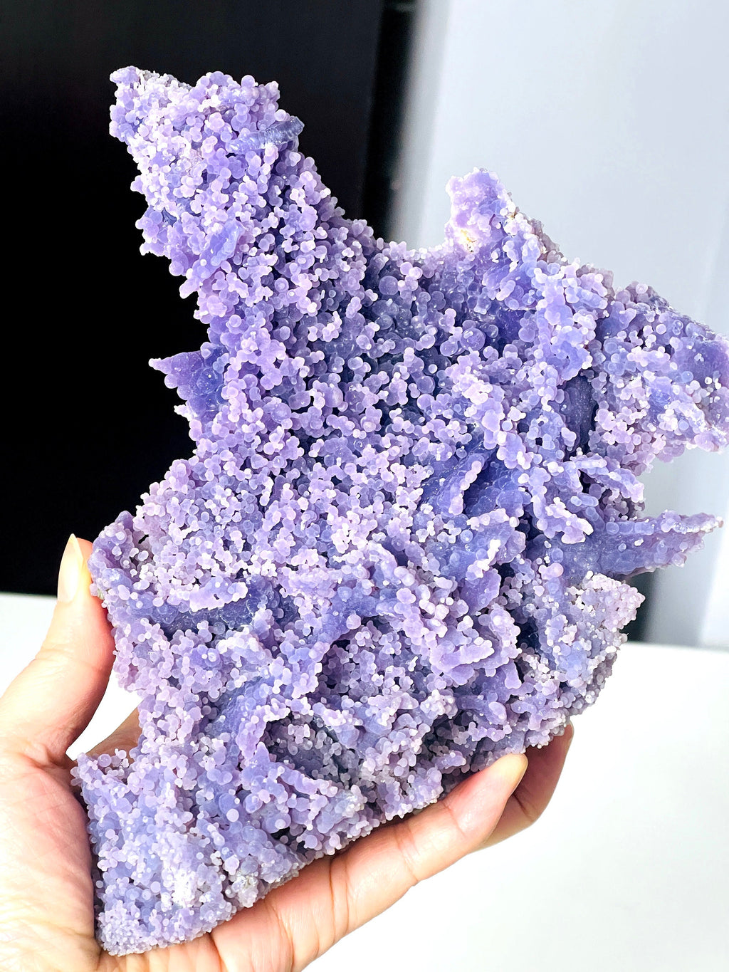 Natural 1.3kg Grape Agate Cluster – Rare Purple Botryoidal Crystal for Healing & Mineral Collectors