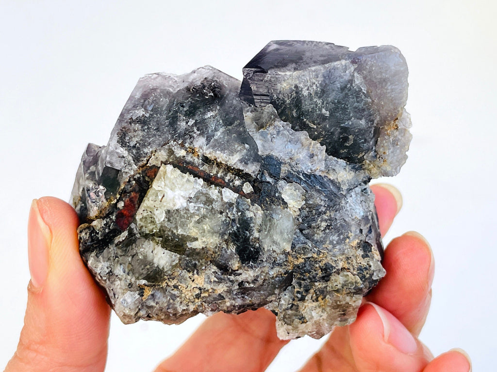 New Find Purple Fluorite Crystal from the Lady Annabella Mine, Weardale, Fluorescent Fluorite Specimen,Raw Fluorite, Mineral Specimen- P5