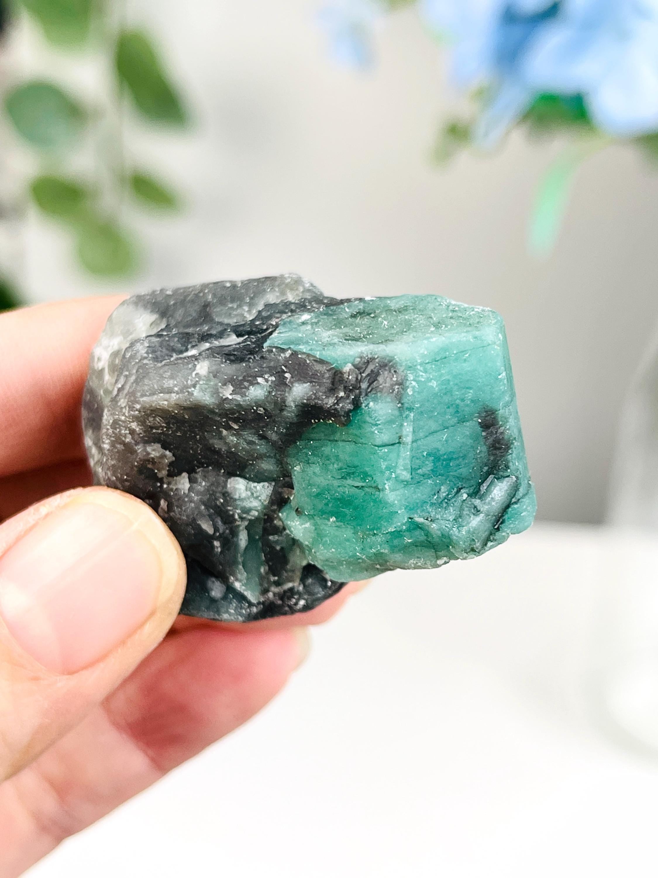Emerald Specimen, Natural Emerald in Matrix Specimen, Emerald Crystal, Raw Emerald, Crystal Gift, Mineral Collection