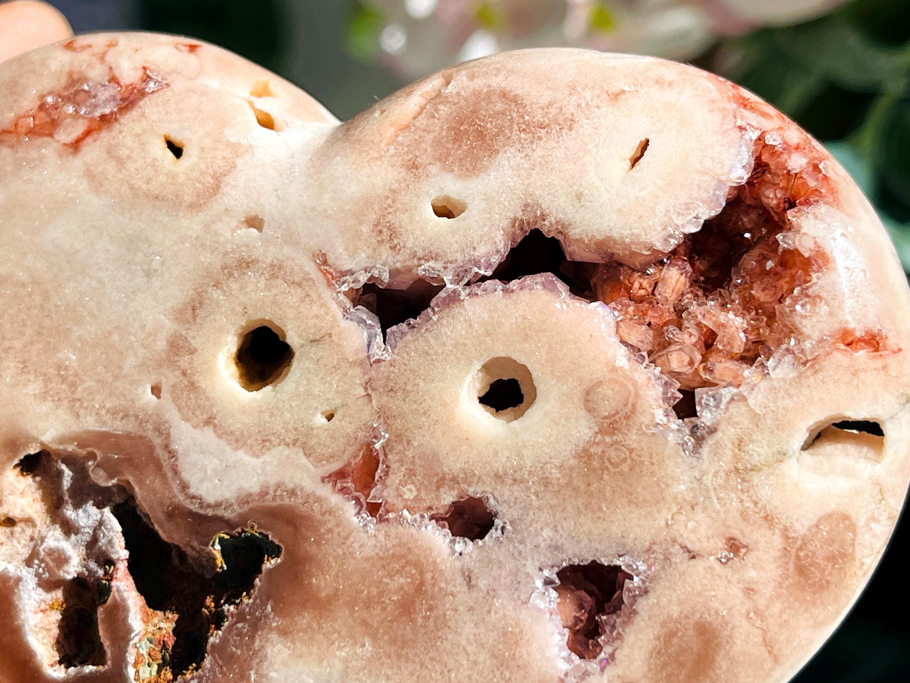 Pink Amethyst Druzy Heart – Natural Healing Crystal, Pink Amethyst Heart for Gift, Meditation, Home Decor