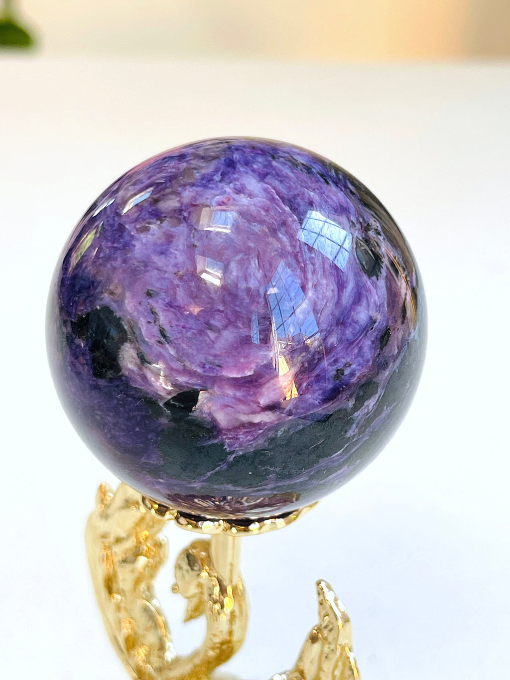 Charoite Sphere, Rare Charoite Crystal Ball, Crystal gift, Unique Gift