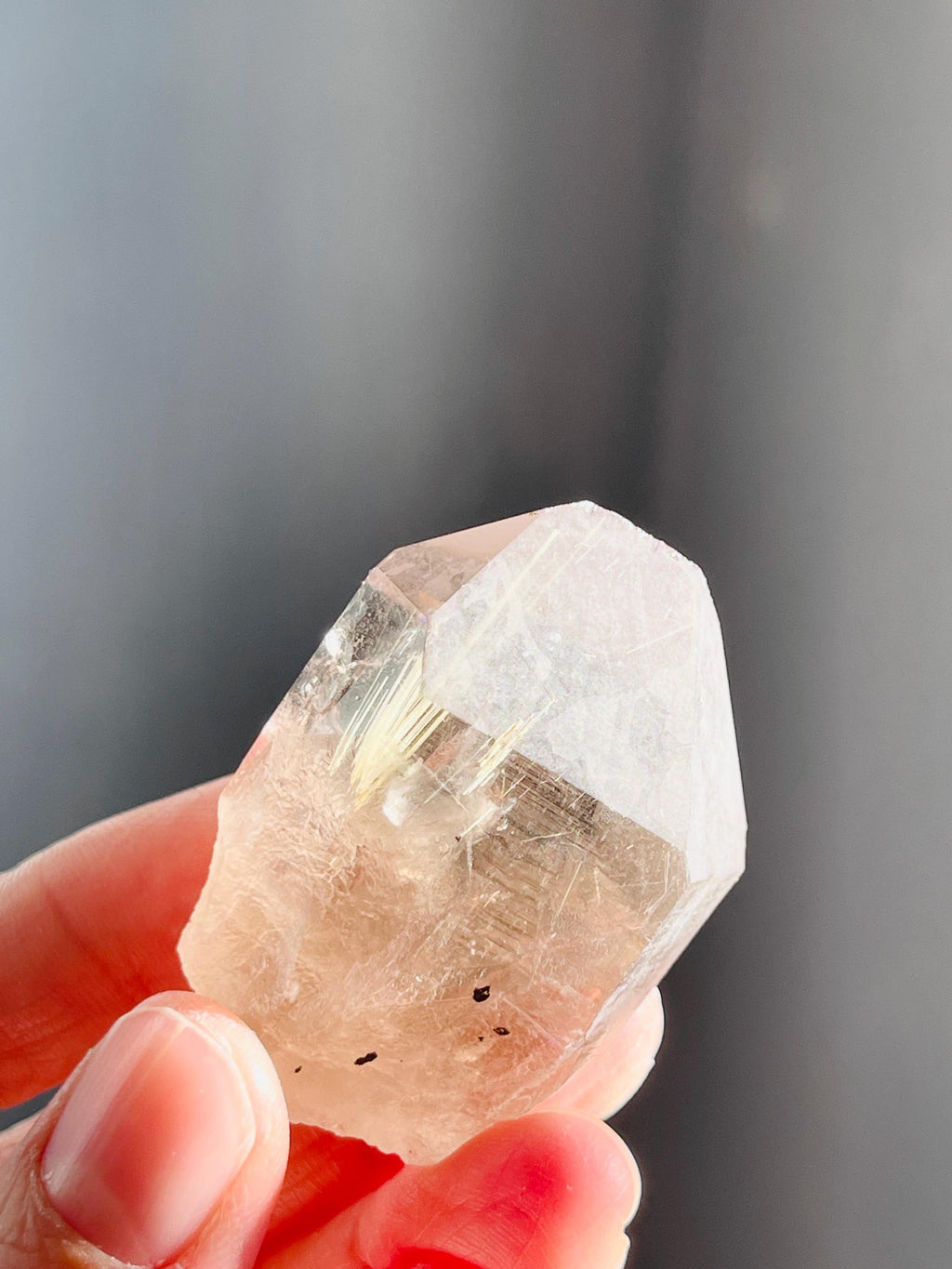 Natural Rutilated Quartz Point, High Clarity Golden Rutile Rutilated Smokey Quartz , Crystal Gift, Rare Crystals, Unique Gift
