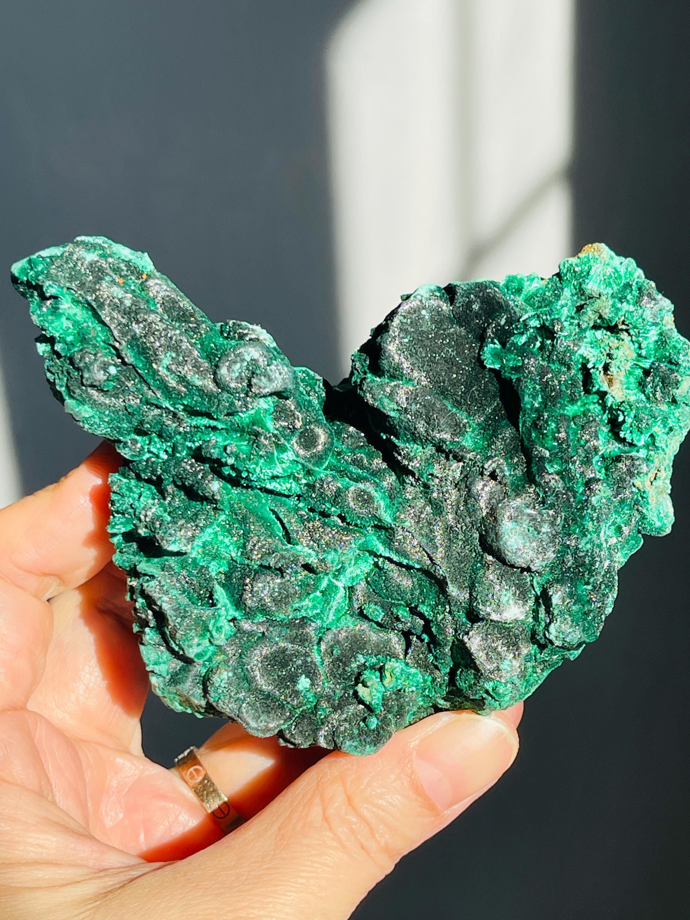 Rare Malachite Specimen,294g Velvet  Malachite, Raw Malachite Crystal, Unique Crystal Gift, Healing Gemstone, Natural Malachite Stone