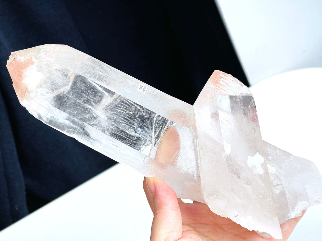 Lemurian Quartz Cluster Crystal , Statement XXL Lemurian Quartz cluster with pink lithium, quartz crystal, Healing Crystals, Crystal Gift