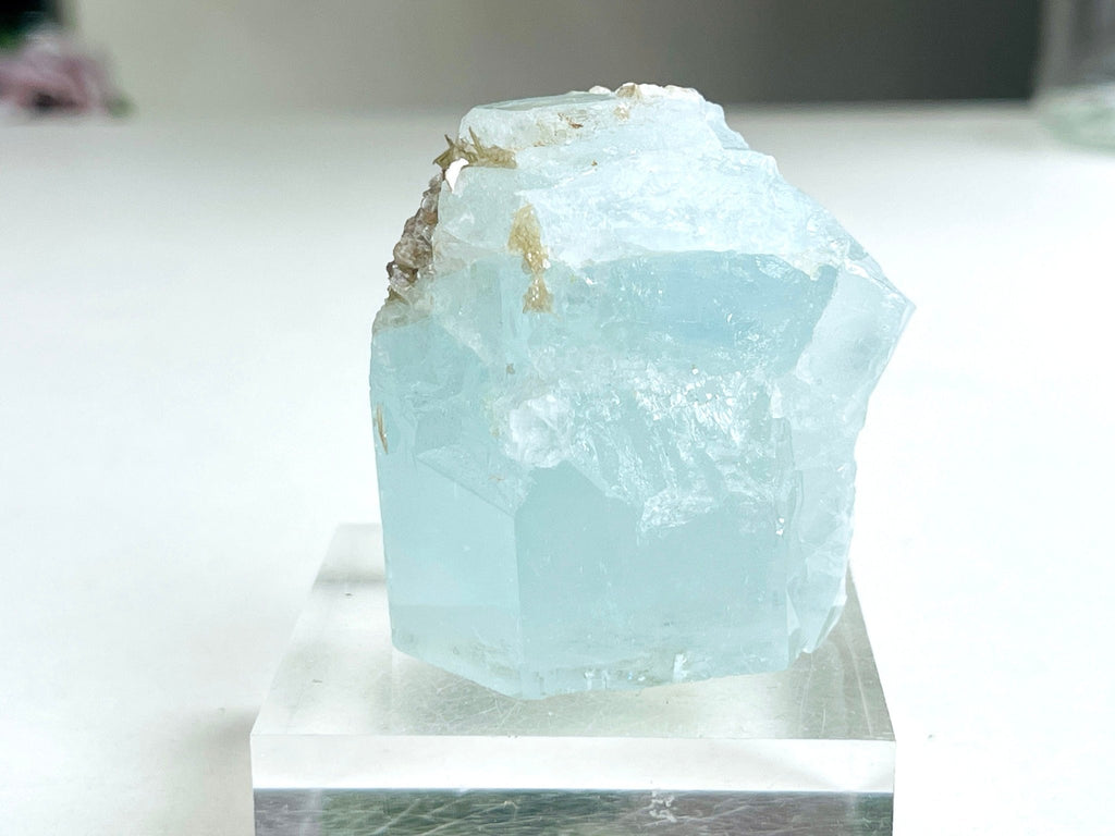 100g Natural Aquamarine Beryl Specimen with Muscovite – Gem-Quality Raw Crystal from Skardu, Pakistan - Million Years Crystal