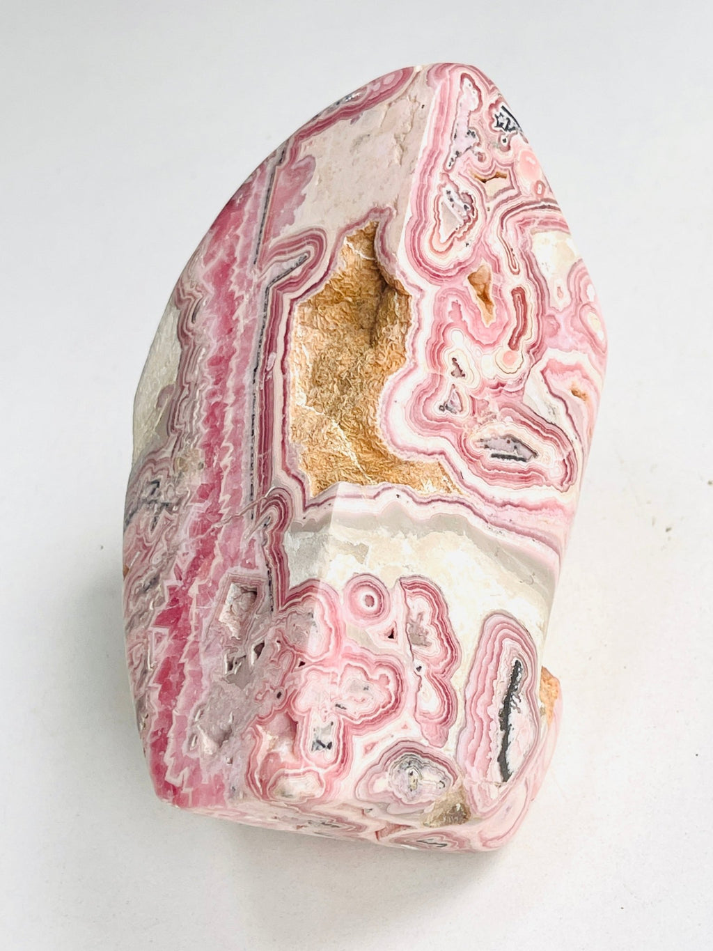 1044g AAA Rhodochrosite Freeform – Collector’s Specimen from Argentina Natural Pink Rhodochrosite | Rare Crystal Statement Piece | Semi-Polished | High-End Mineral Display - Million Years Crystal