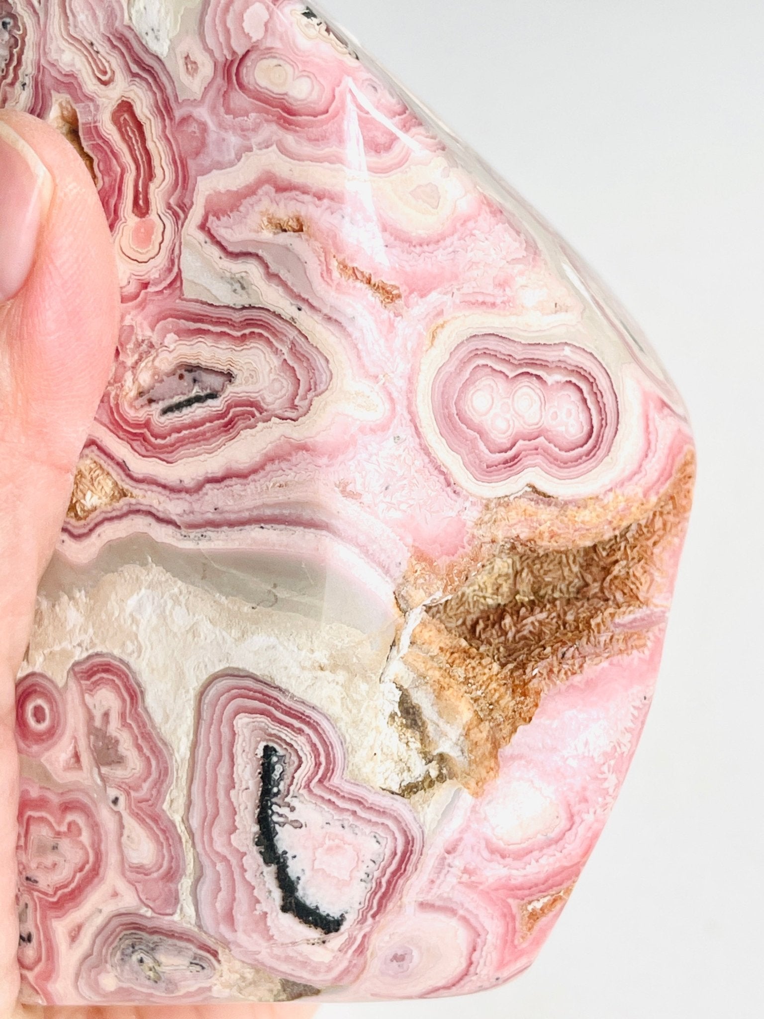 1044g AAA Rhodochrosite Freeform – Collector’s Specimen from Argentina Natural Pink Rhodochrosite | Rare Crystal Statement Piece | Semi-Polished | High-End Mineral Display - Million Years Crystal