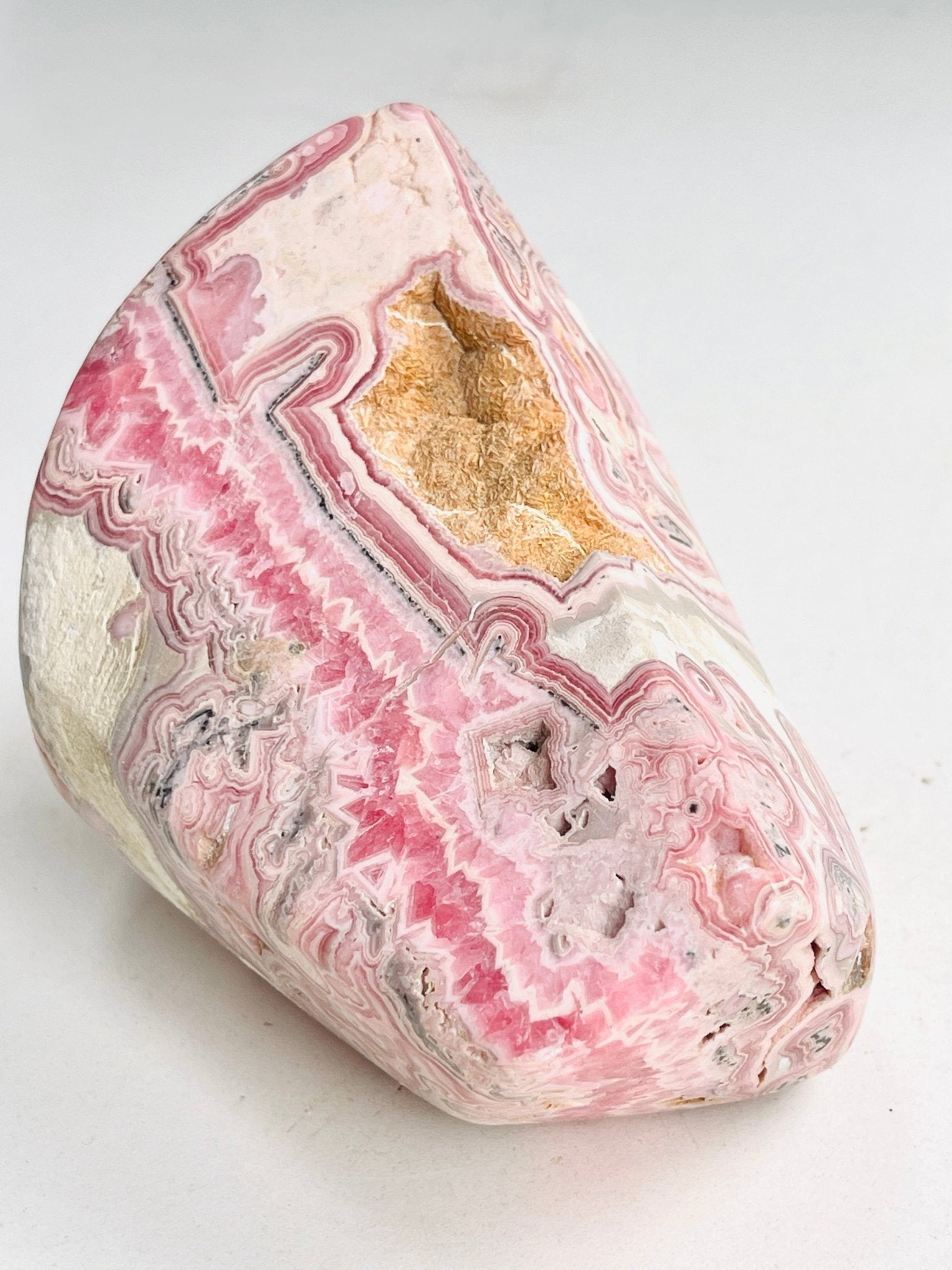 1044g AAA Rhodochrosite Freeform – Collector’s Specimen from Argentina Natural Pink Rhodochrosite | Rare Crystal Statement Piece | Semi-Polished | High-End Mineral Display - Million Years Crystal