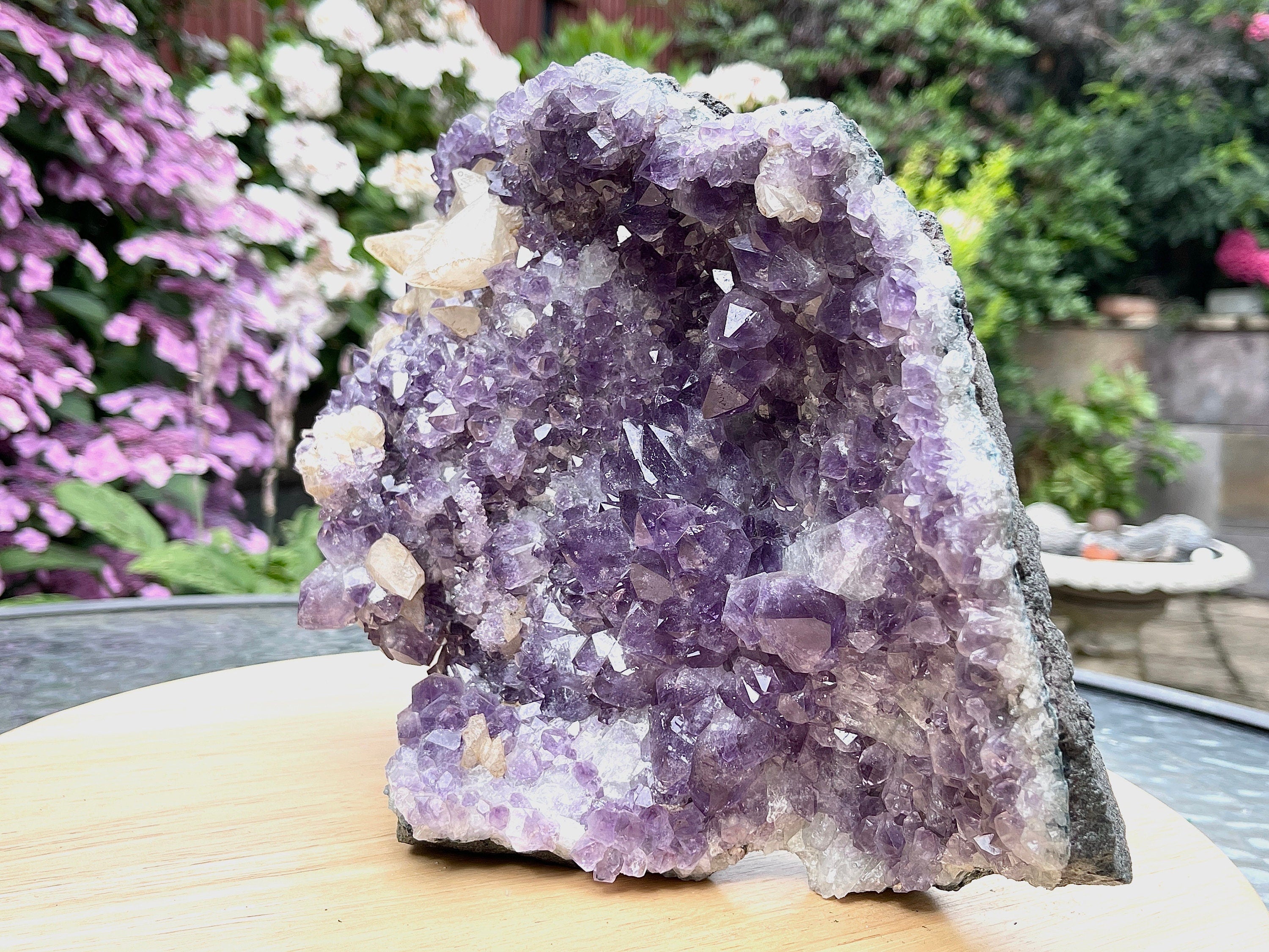 5kg Extraordinary Amethyst Geode with Calcite ,Amethyst Cathedral ,Large Amethyst Crystal Gift, Amethyst for Home Decor Crystal