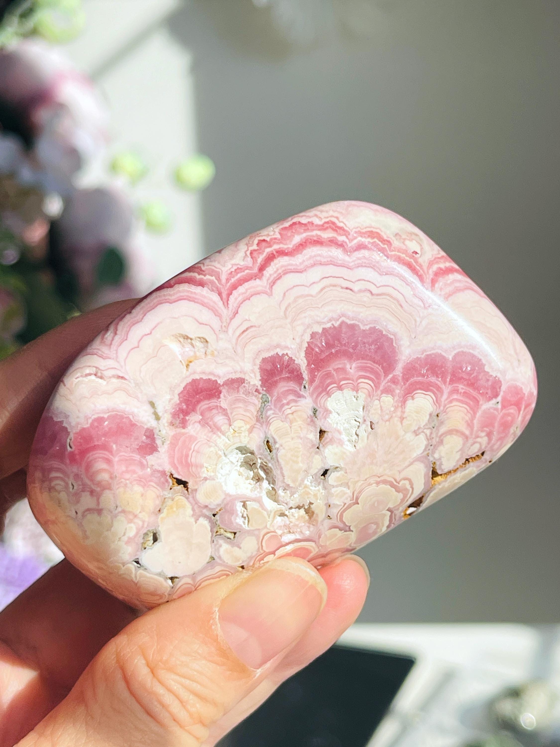 Unique Rhodochrosite Freeform, Natural Rhodochrosite, Argentina Pink Rhodochrosite, Crystal Gift, Mineral Collection