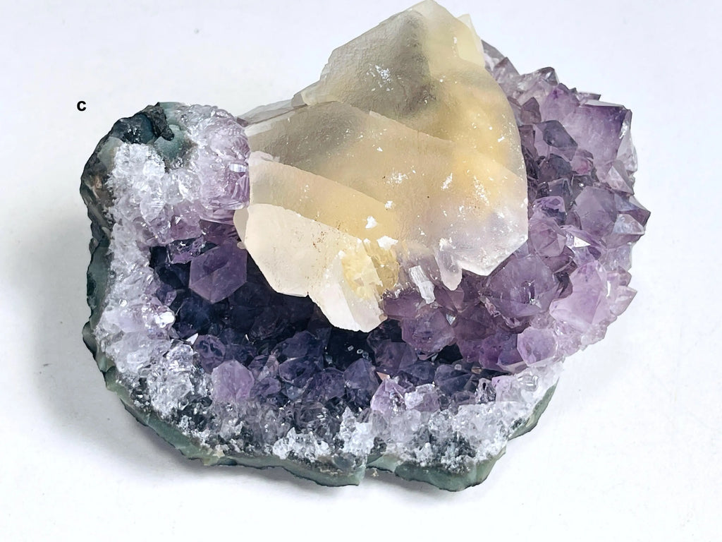 Unique Amethyst Flower with Sugar Calcite | Mineral Specimen from Uruguay