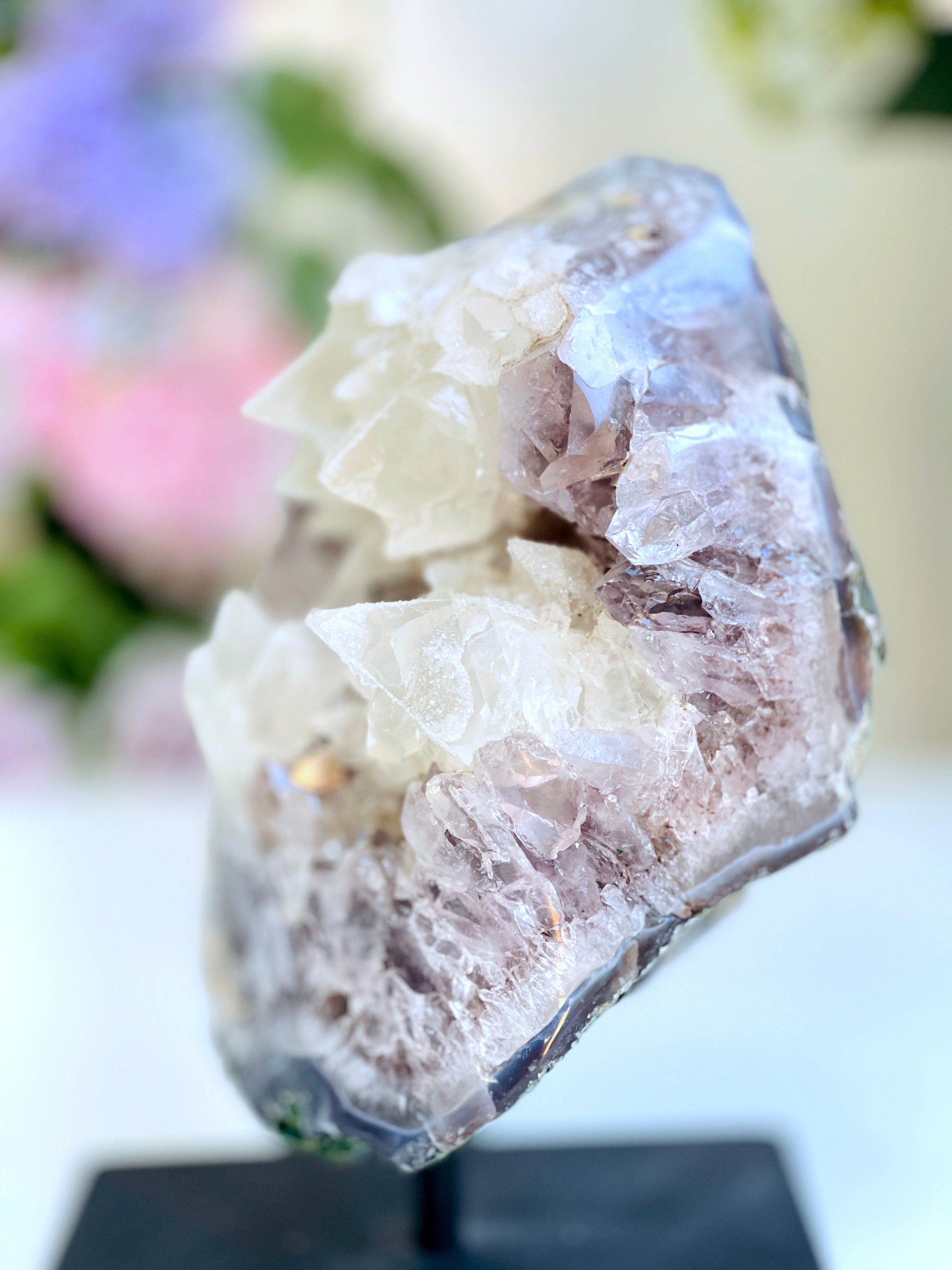 3.6kg Exquisite Amethyst with Calcite Mineral Specimen, Special Calcite & Amethyst Specimen, Calcite Specimen, Amethyst Mineral Specimen