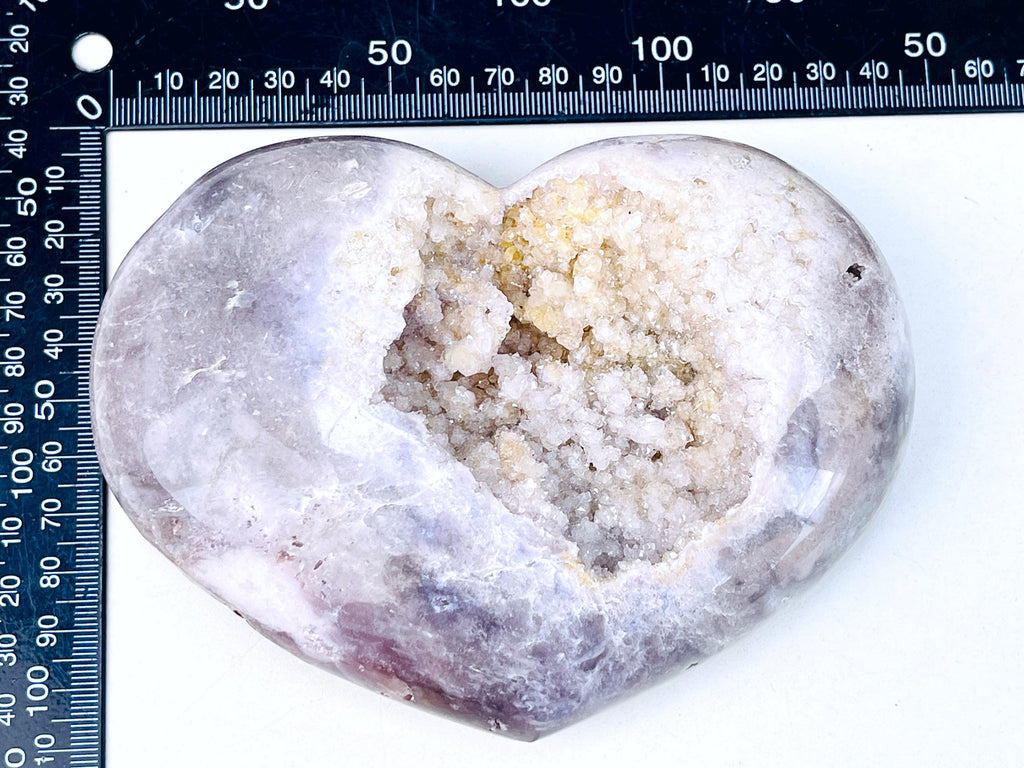 Pink Amethyst, Unique Pink Amethyst Heart with Druzy, Crystal Heart, Crystal Gift, Healing Crystal
