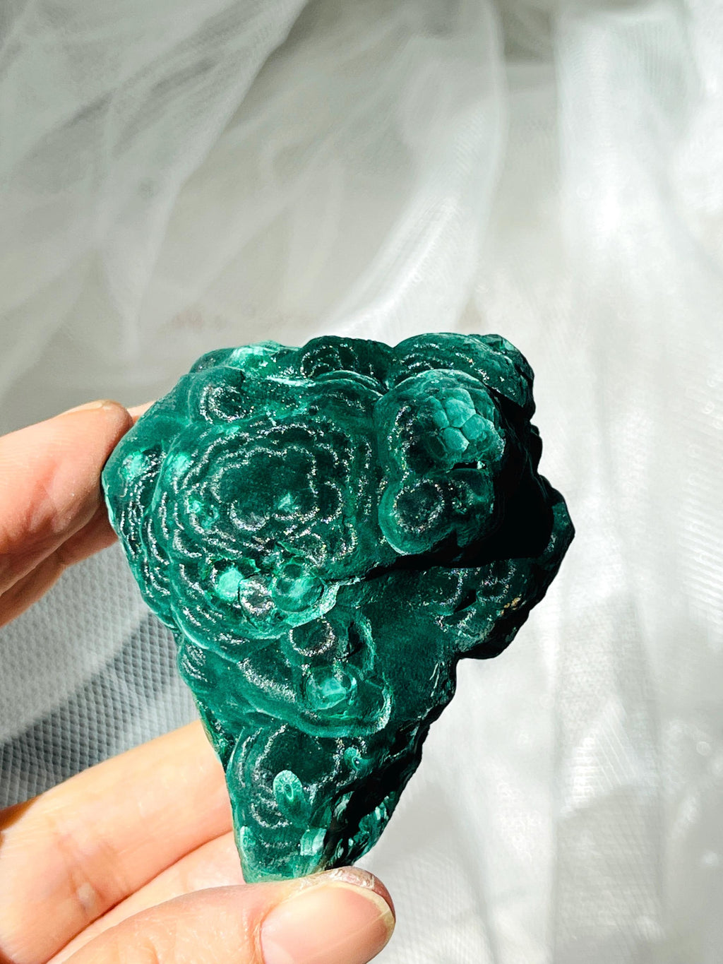 Rare Malachite Specimen, Velvet Cat Eye Malachite, Raw Malachite Crystal, Unique Crystal Gift, Healing Gemstone, Natural Malachite Stone