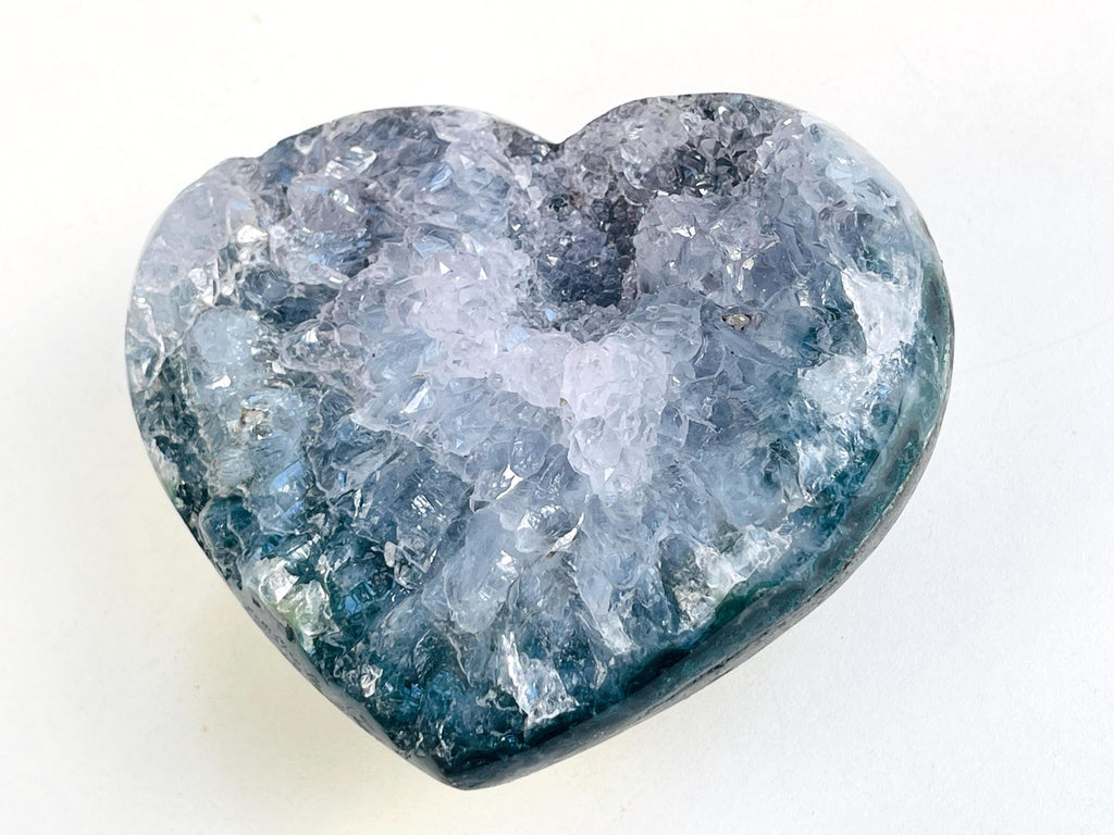 Rare Amethyst Flower Heart, Special Amethyst Flower Polished Crystal Heart, Unique Gift, Crystal Gift