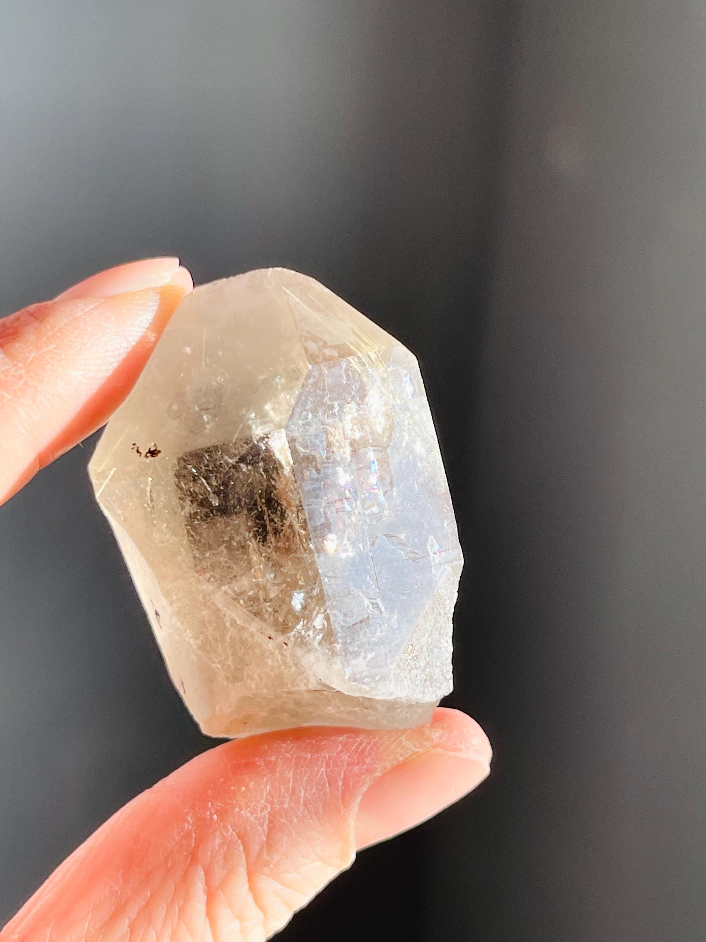 Natural Rutilated Quartz Point, High Clarity Golden Rutile Rutilated Smokey Quartz , Crystal Gift, Rare Crystals, Unique Gift