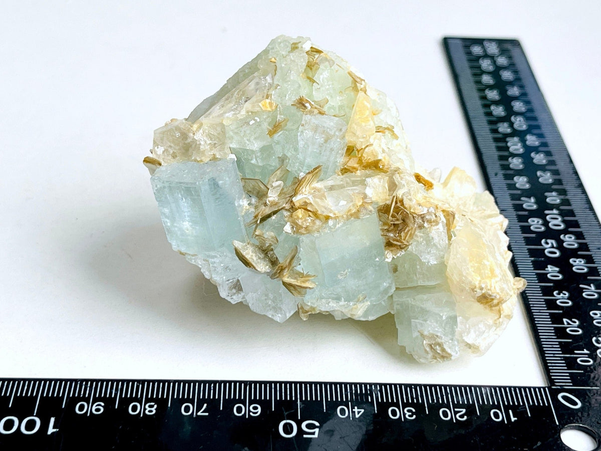 203g Natural Aquamarine Beryl Specimen with Muscovite – Raw Crystal from Skardu, Pakistan - Million Years Crystal