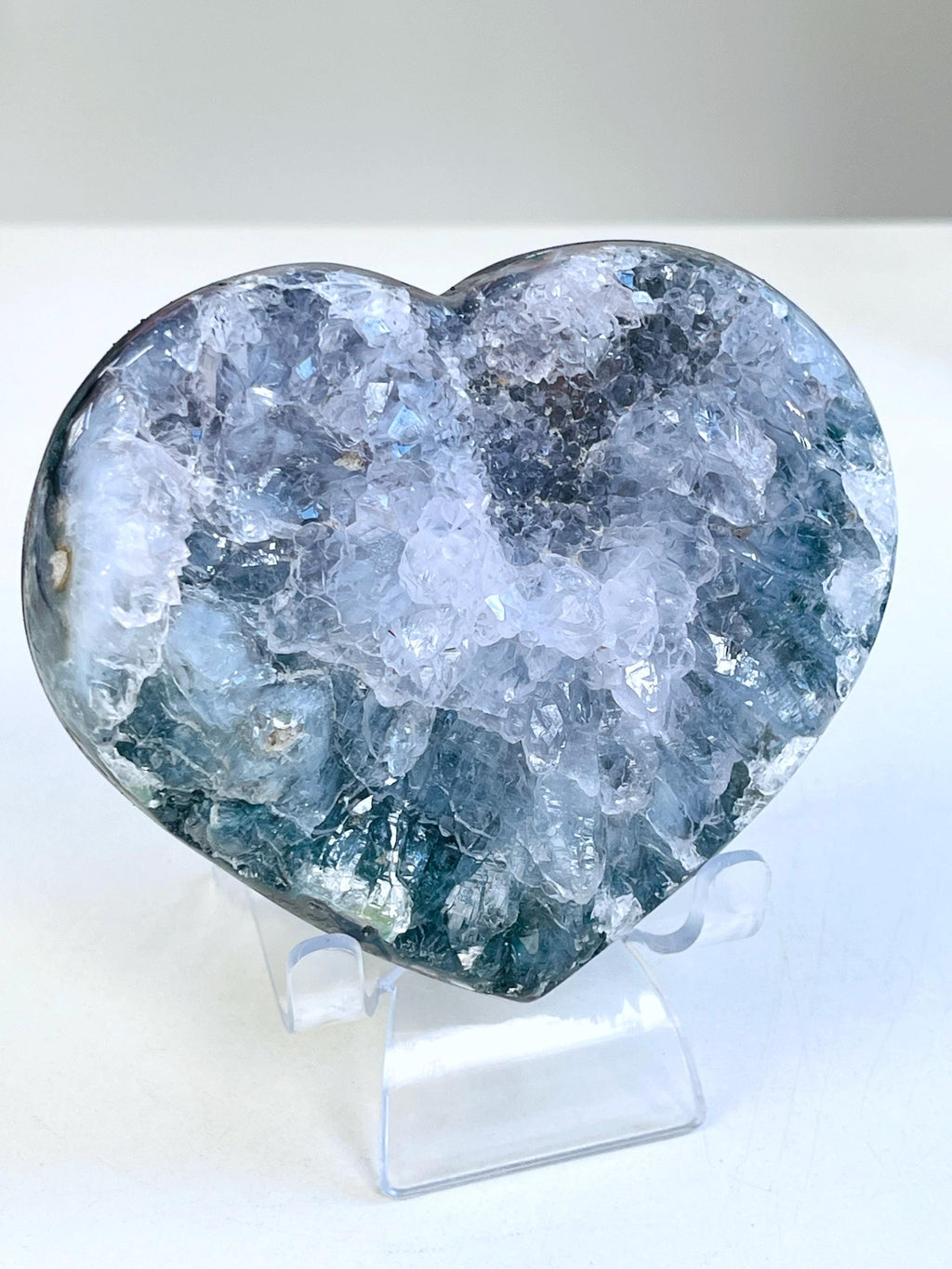 Rare Amethyst Flower Heart, Special Amethyst Flower Polished Crystal Heart, Unique Gift, Crystal Gift