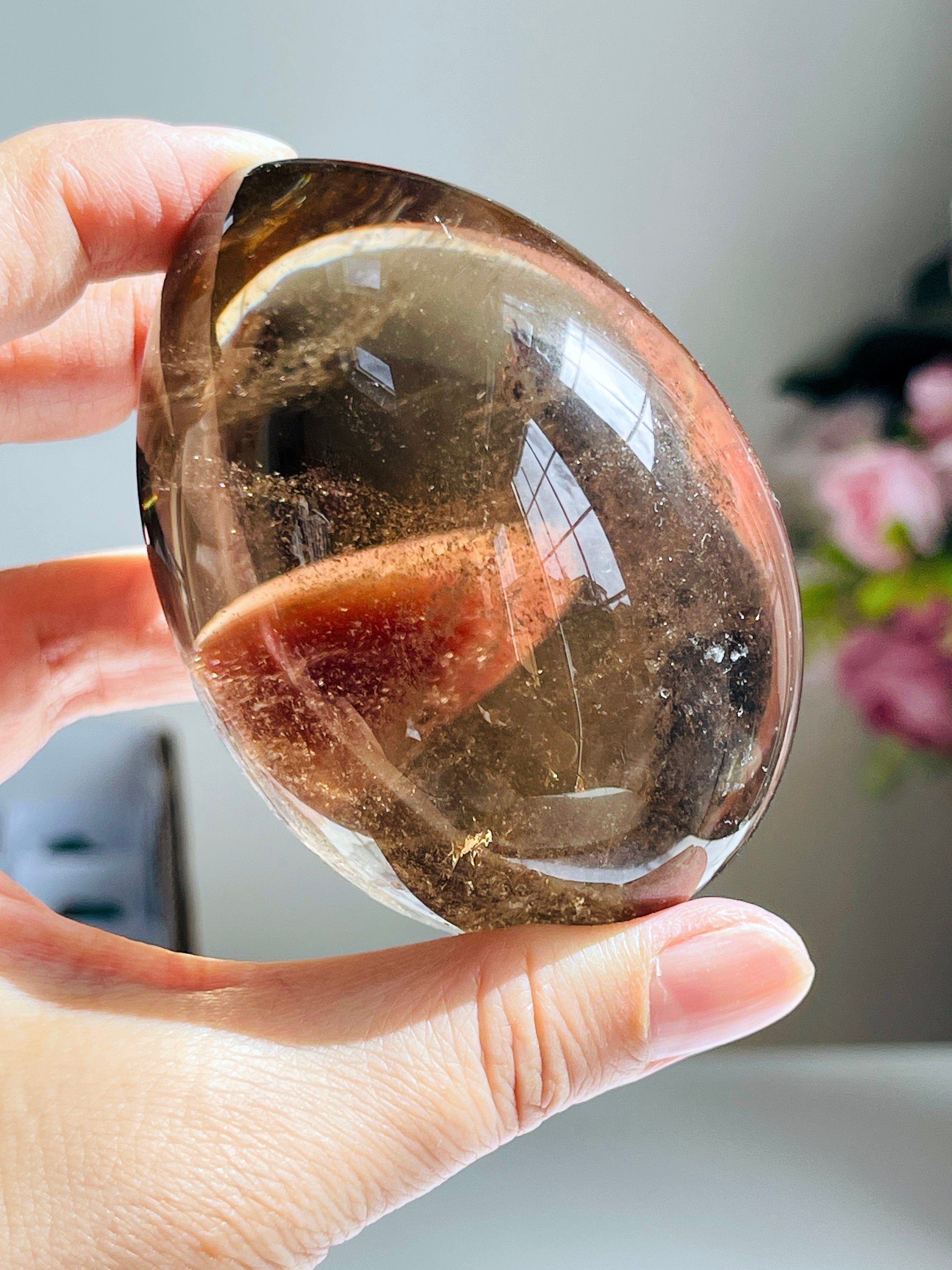 Amazing Smoky Quartz Egg, High Grade Smokey Quartz wiith grate clarity, Meditation Crystal, Crystal Gift, Home Decor