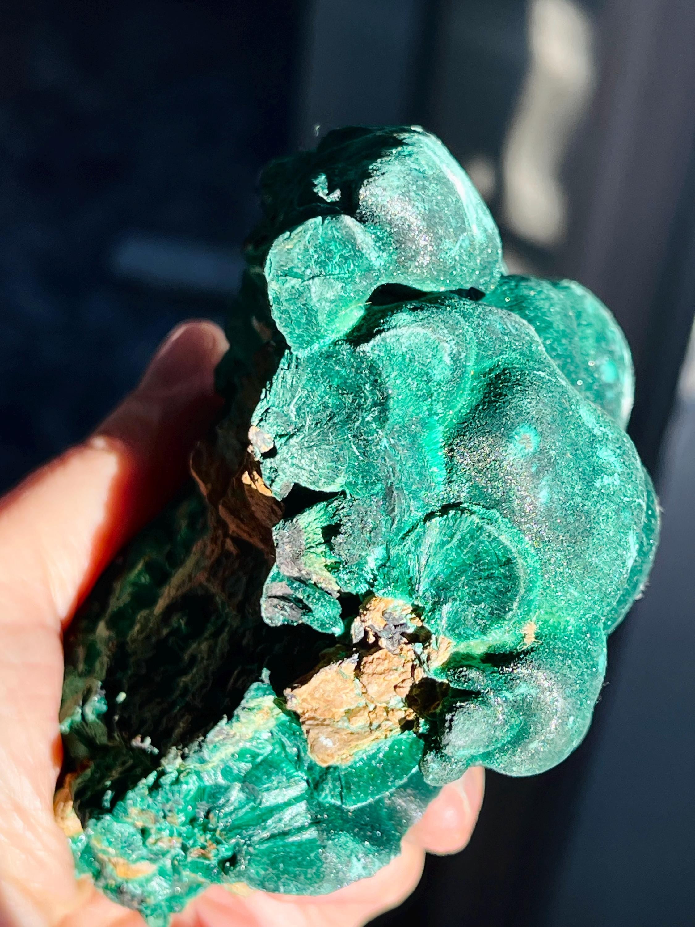 Malachite Specimen, 669g Unique Velvet Cat eye Malachite, Rare Malachite Specimen, Raw Malachite Specimen, Crystal Gift, Unique Gift