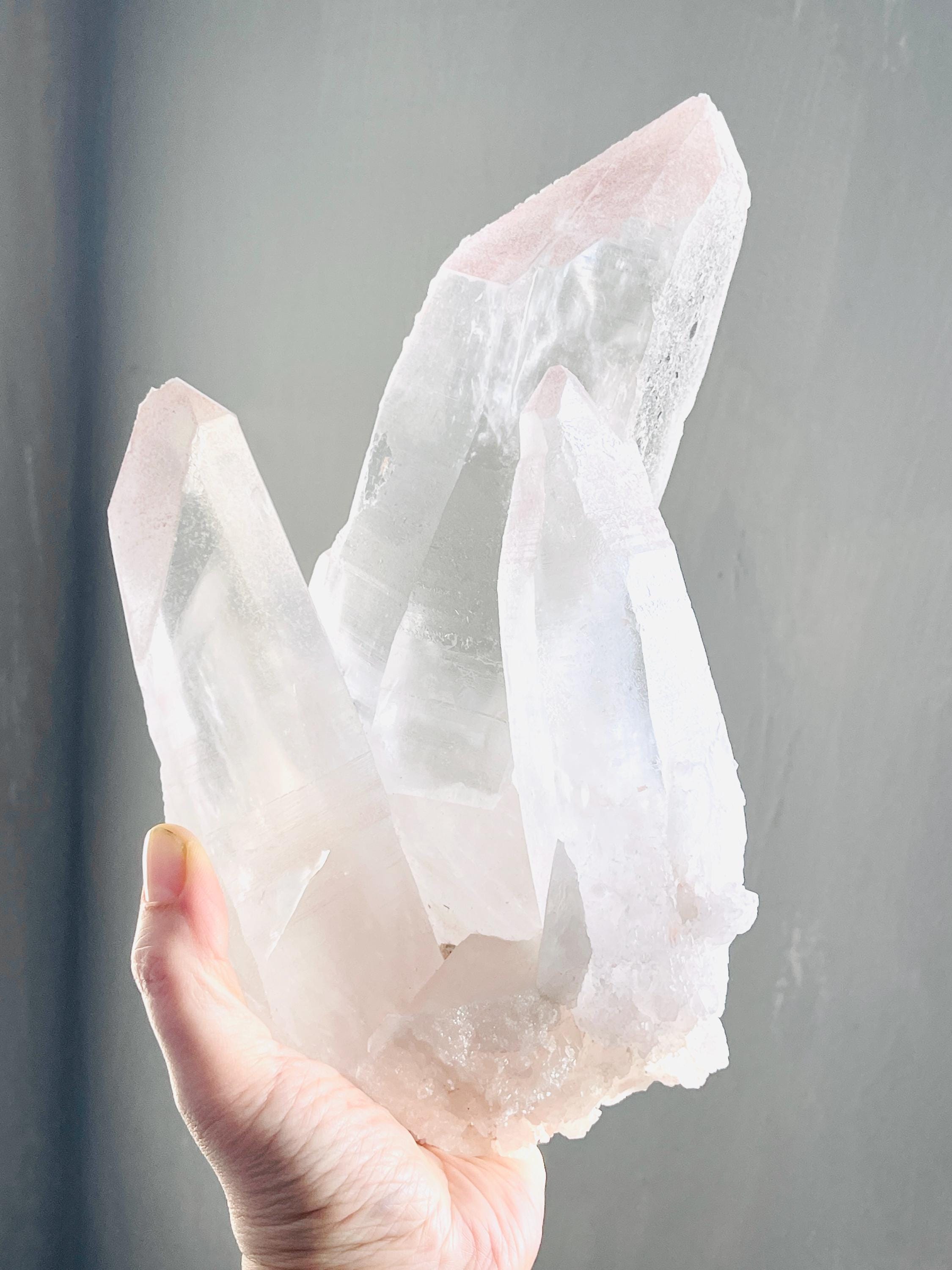 2.84kg XXL Lemurian Quartz Cluster with Pink Lithium – Rare Statement Crystal, Healing Energy, Collector's Gift
