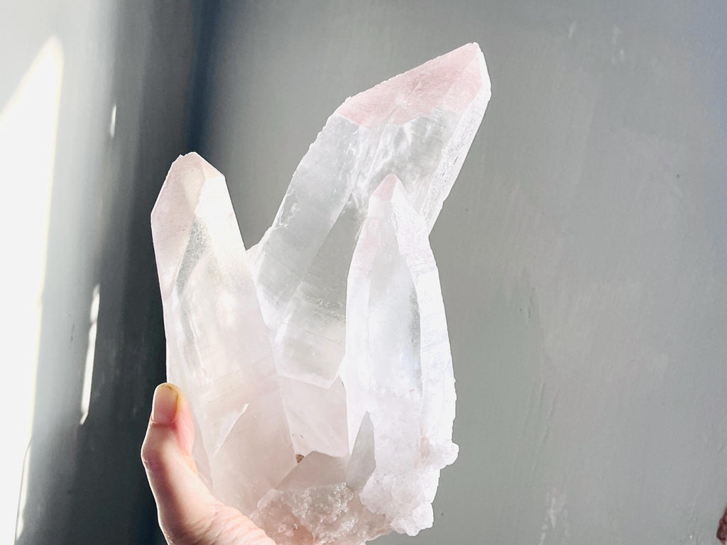 2.84kg XXL Lemurian Quartz Cluster with Pink Lithium – Rare Statement Crystal, Healing Energy, Collector's Gift - Million Years Crystal