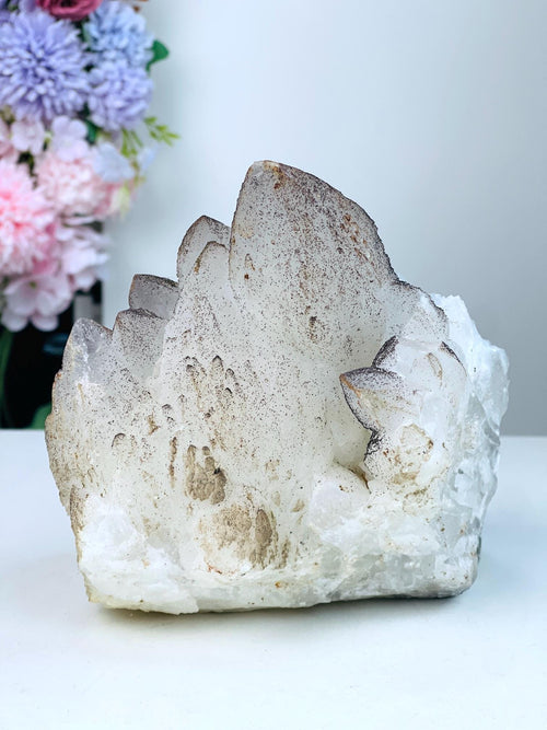 2.8kg Unique Quartz with Rhodochrosite from Djurkovo mine, Laki, Bulgaria, Mineral Specimen, Unique Gift - Million Years Crystal