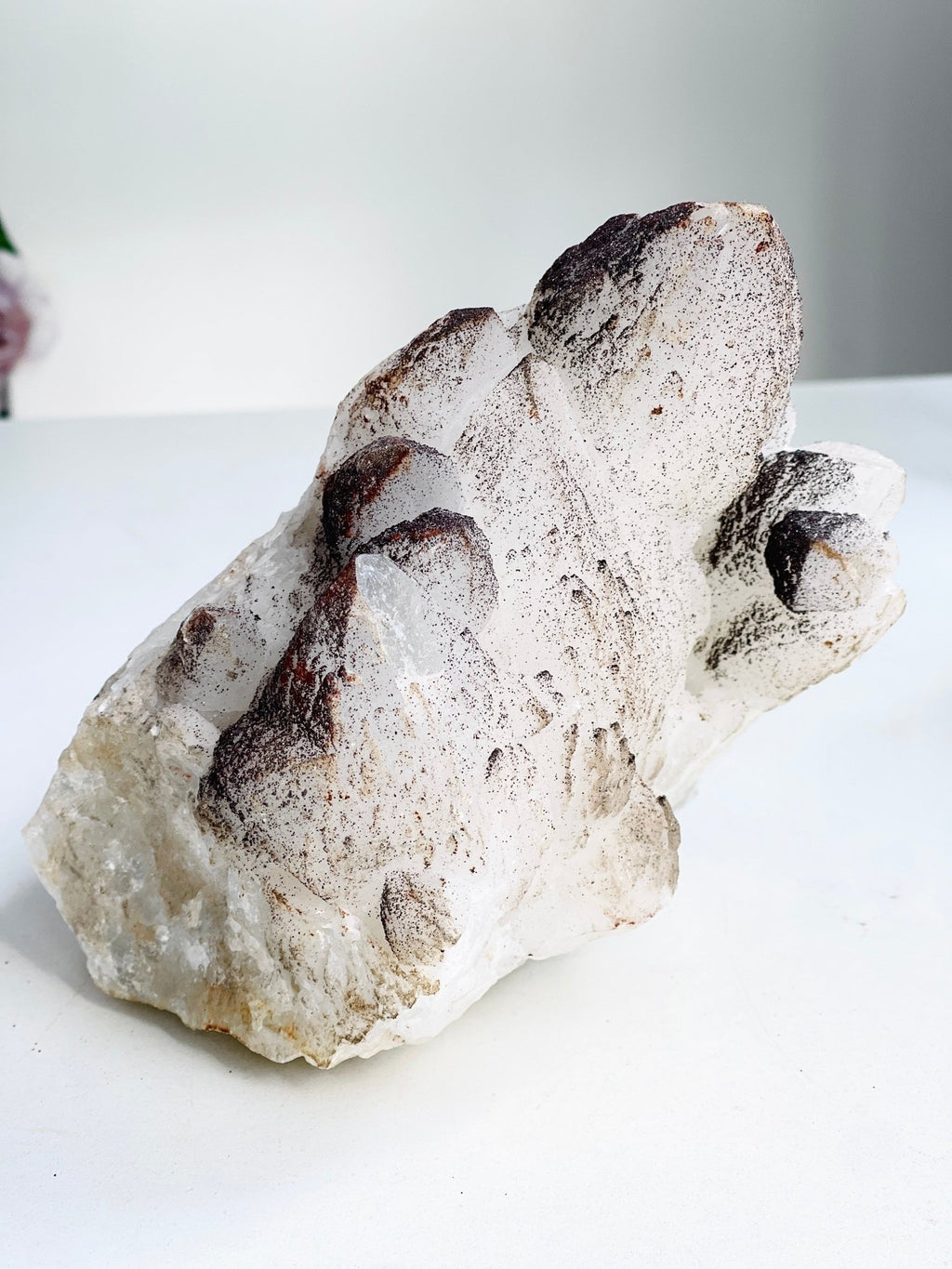 2.8kg Unique Quartz with Rhodochrosite from Djurkovo mine, Laki, Bulgaria, Mineral Specimen, Unique Gift - Million Years Crystal